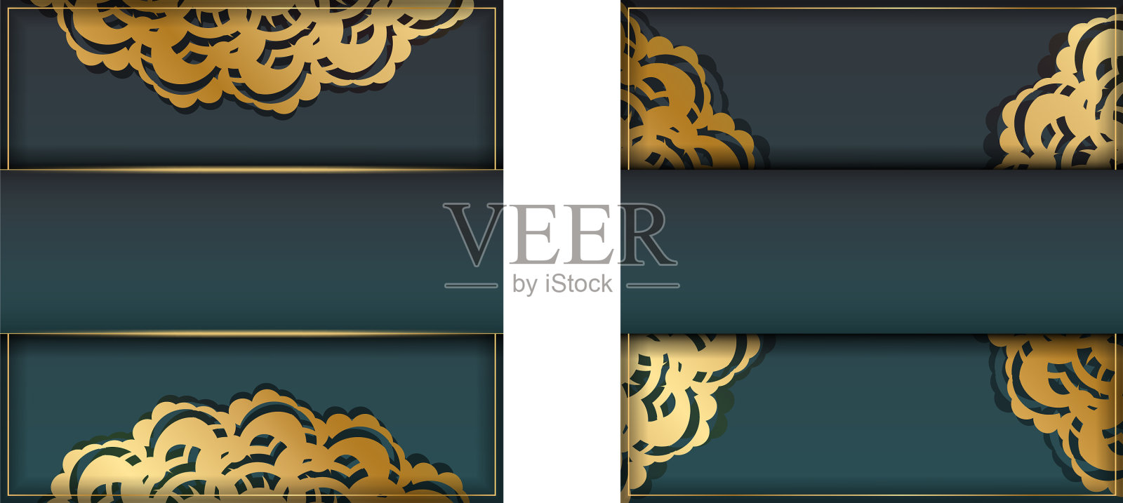 梯度绿色梯度传单模板与插画图片素材