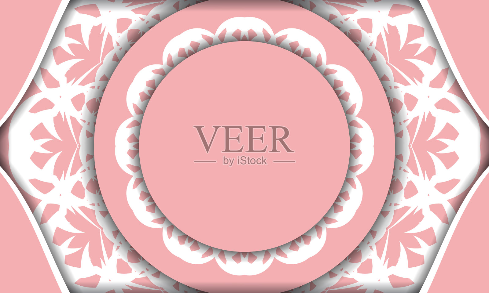 粉红色横幅与抽象的白色图案和地方插画图片素材