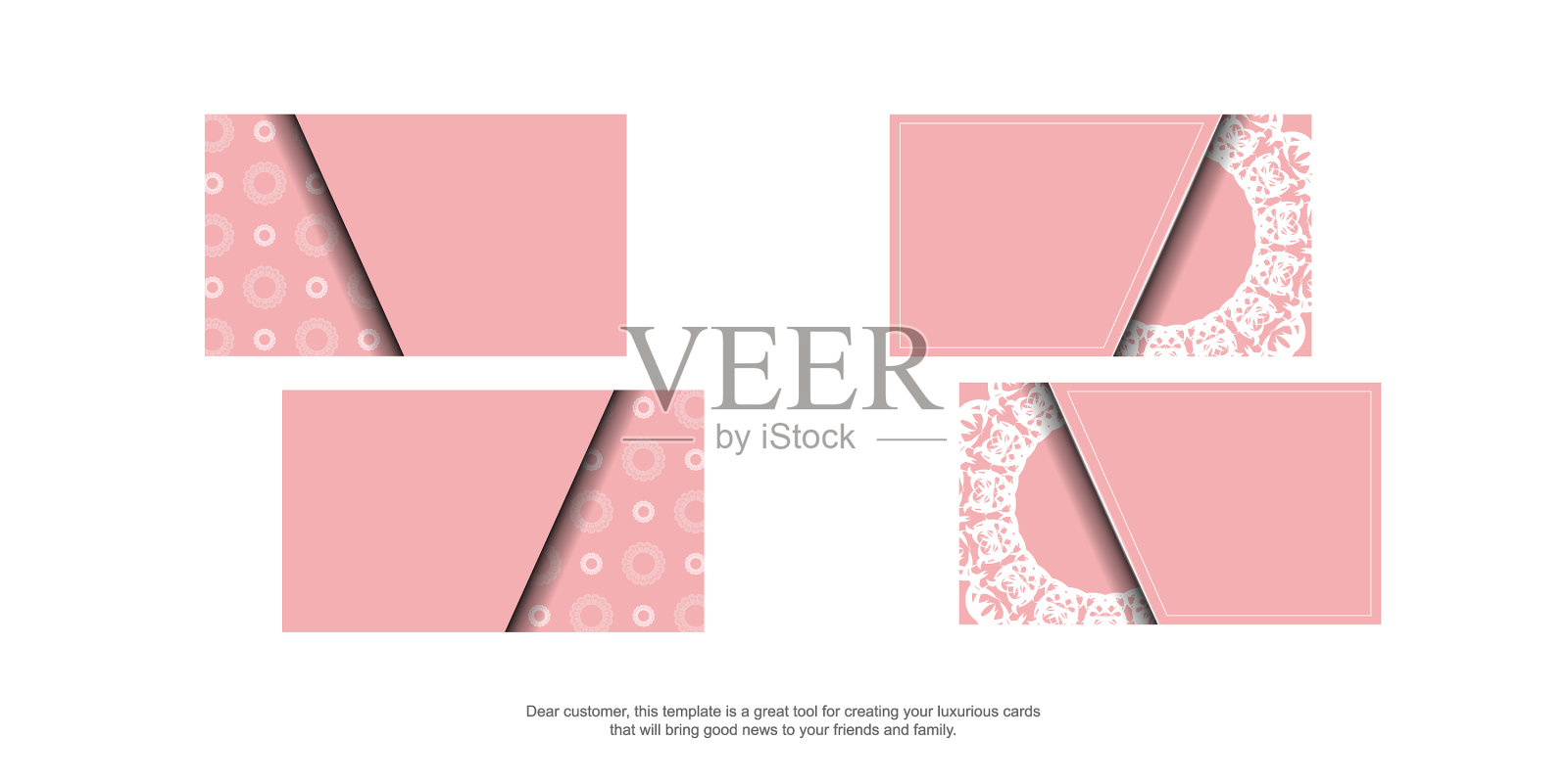 名片模板在粉红色与复古白色插画图片素材