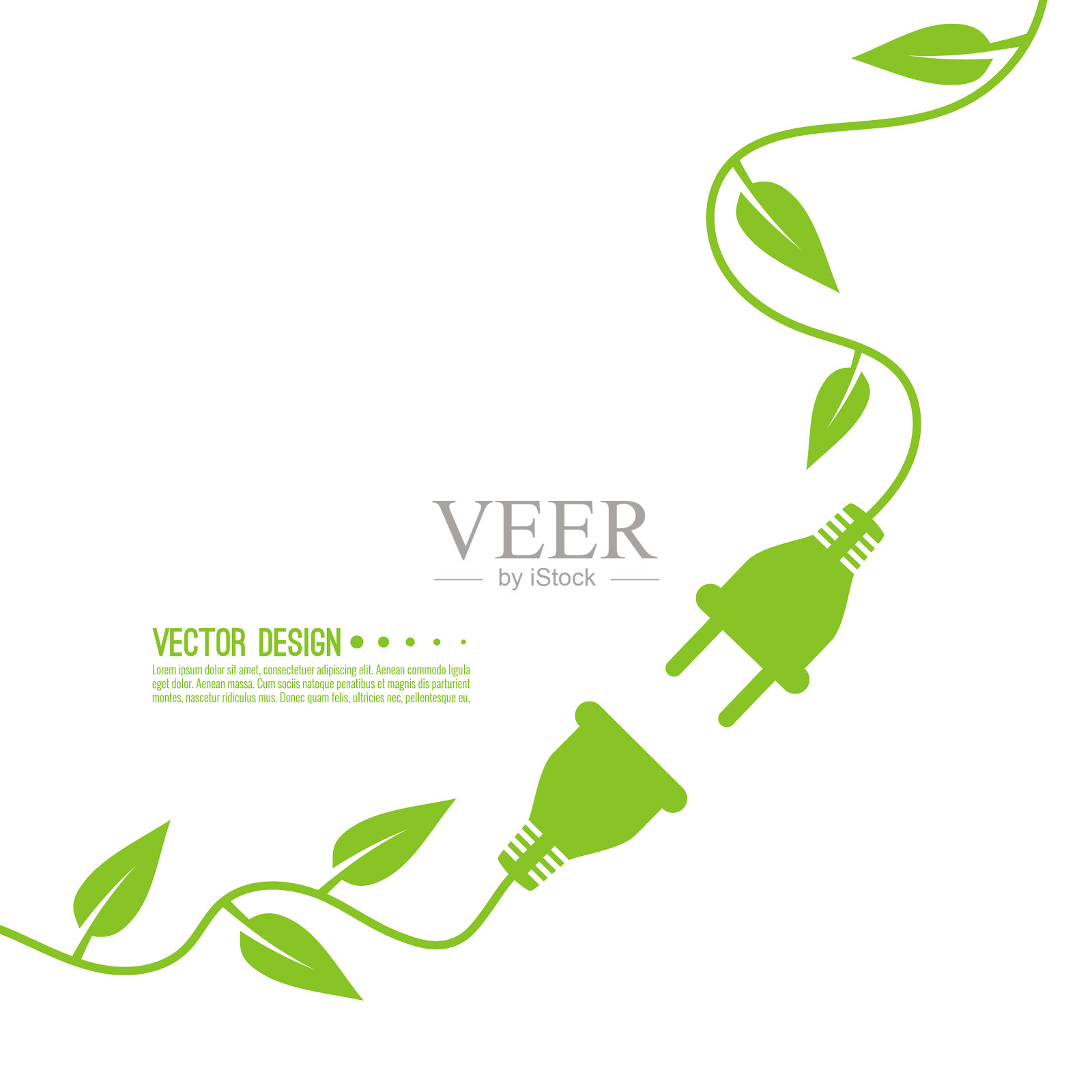 矢量背景与电插头插画图片素材