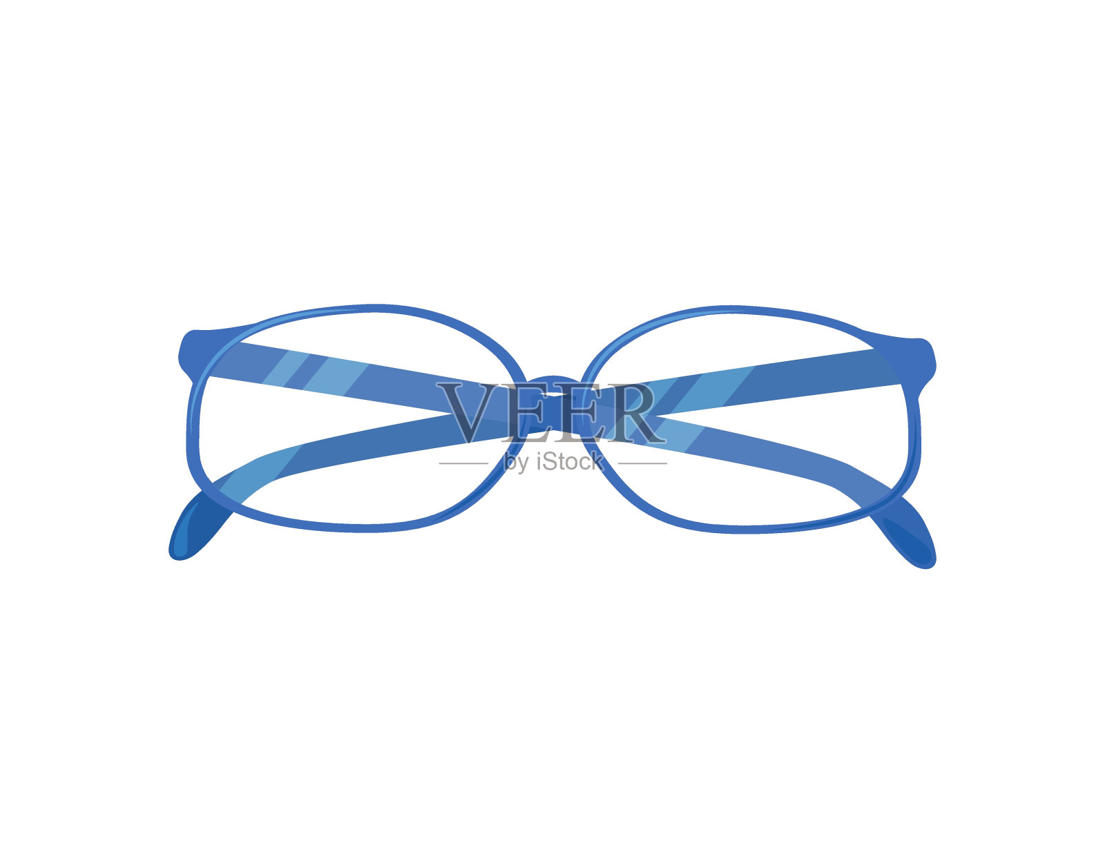 眼镜孤立。光学眼镜的矢量平面插图。透明视力眼镜。白底眼镜设计元素图片