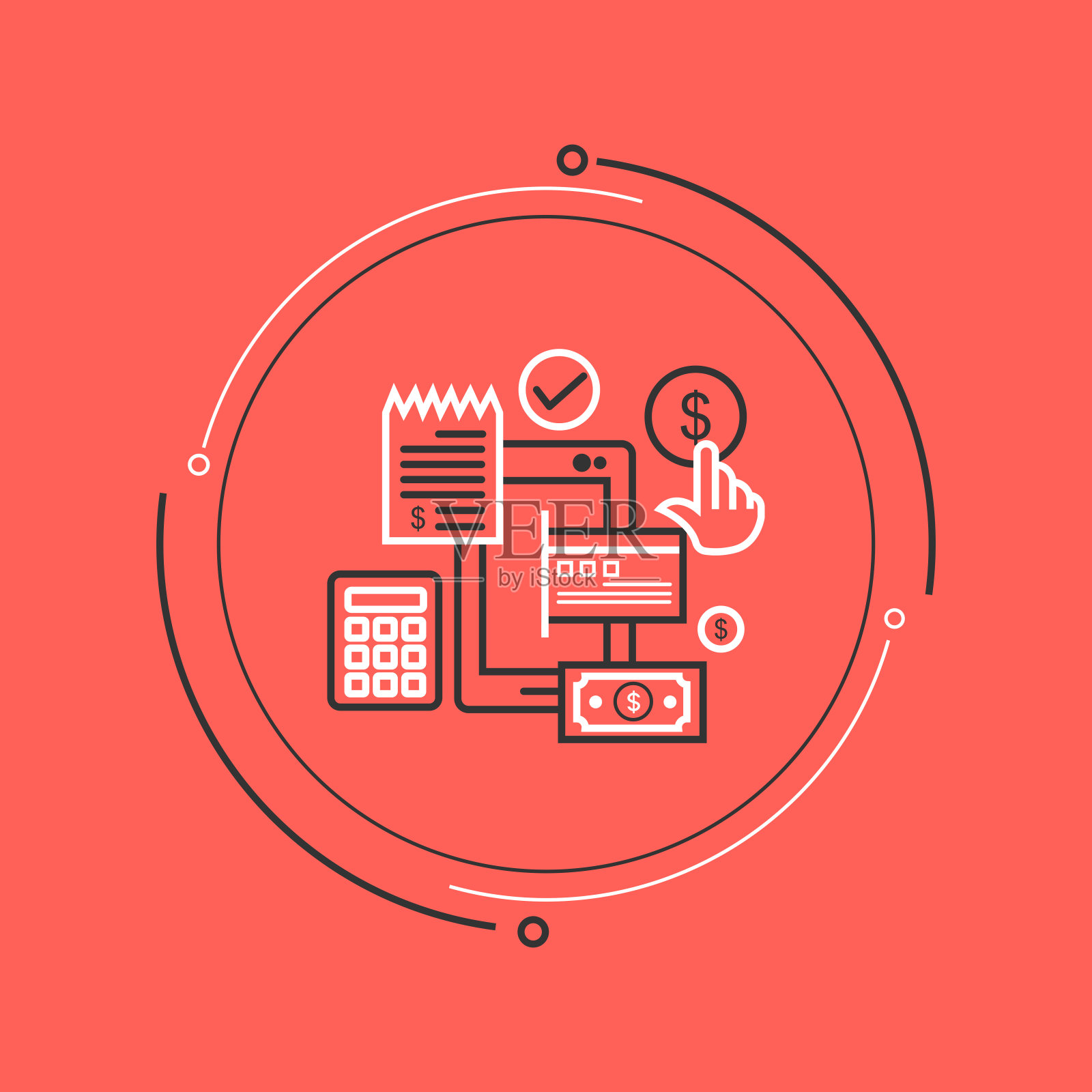 移动支付细线插图插画图片素材