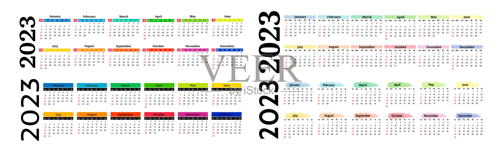 2023年的日历孤立在白色背景上设计模板素材