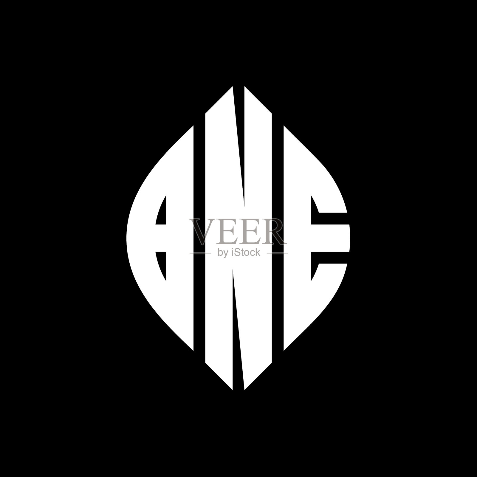 Bne圆字母标志设计，用圆和插画图片素材