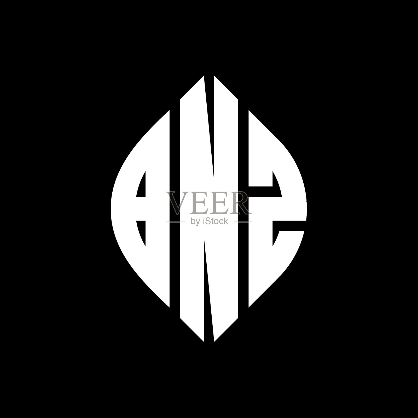 BNZ的圆形字母标志设计用圆形和插画图片素材