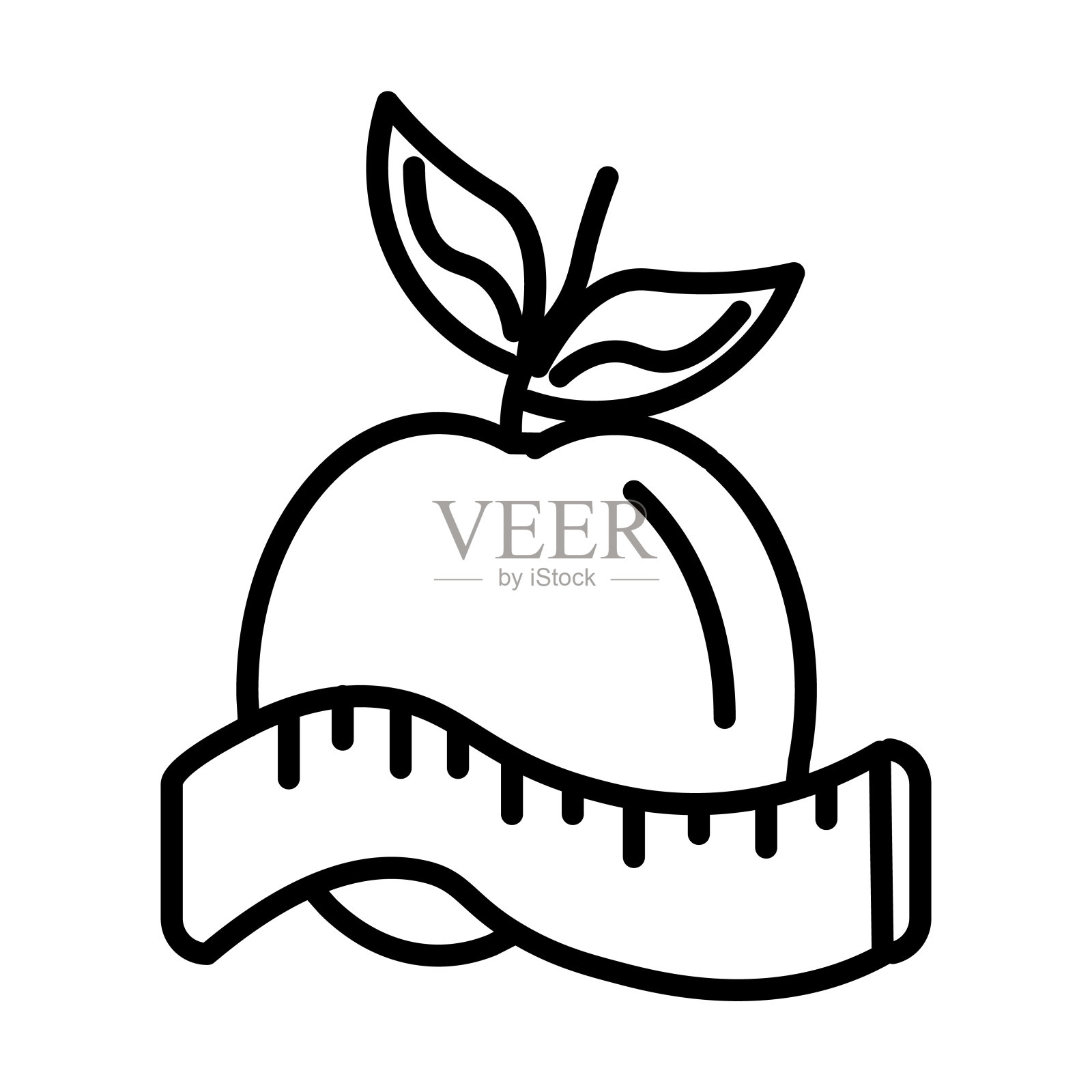 饮食图标。瘦线性饮食轮廓图标孤立在白色背景。直线矢量饮食符号，网页和移动的符号。插画图片素材