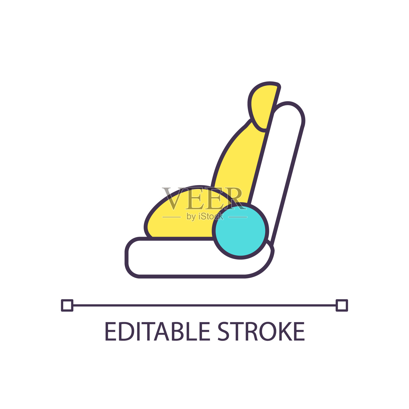 RGB彩色儿童座椅图标插画图片素材