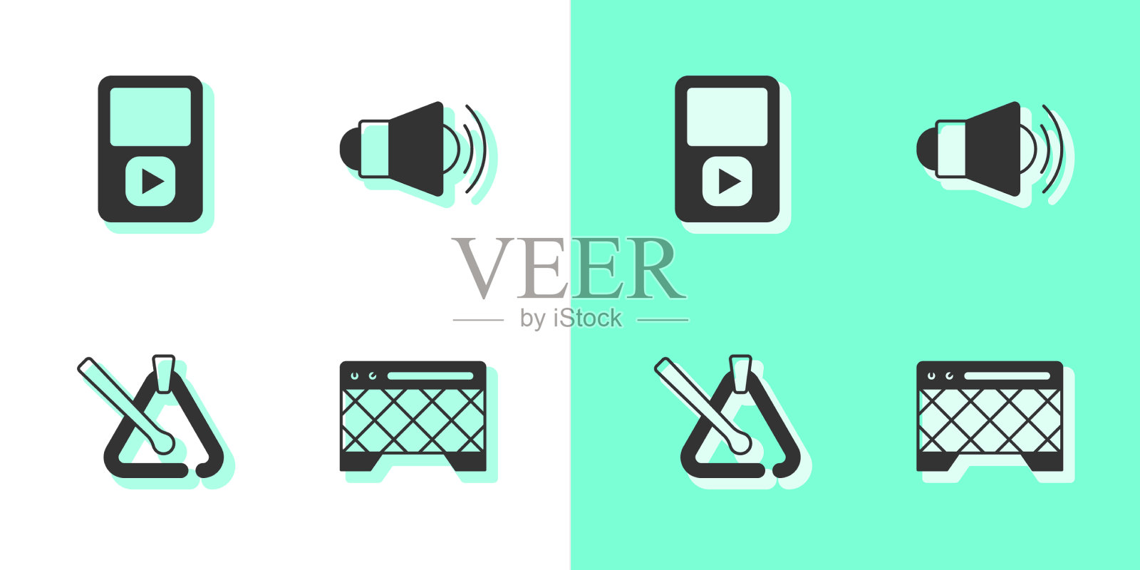 设置吉他放大器音乐播放器三角图标素材