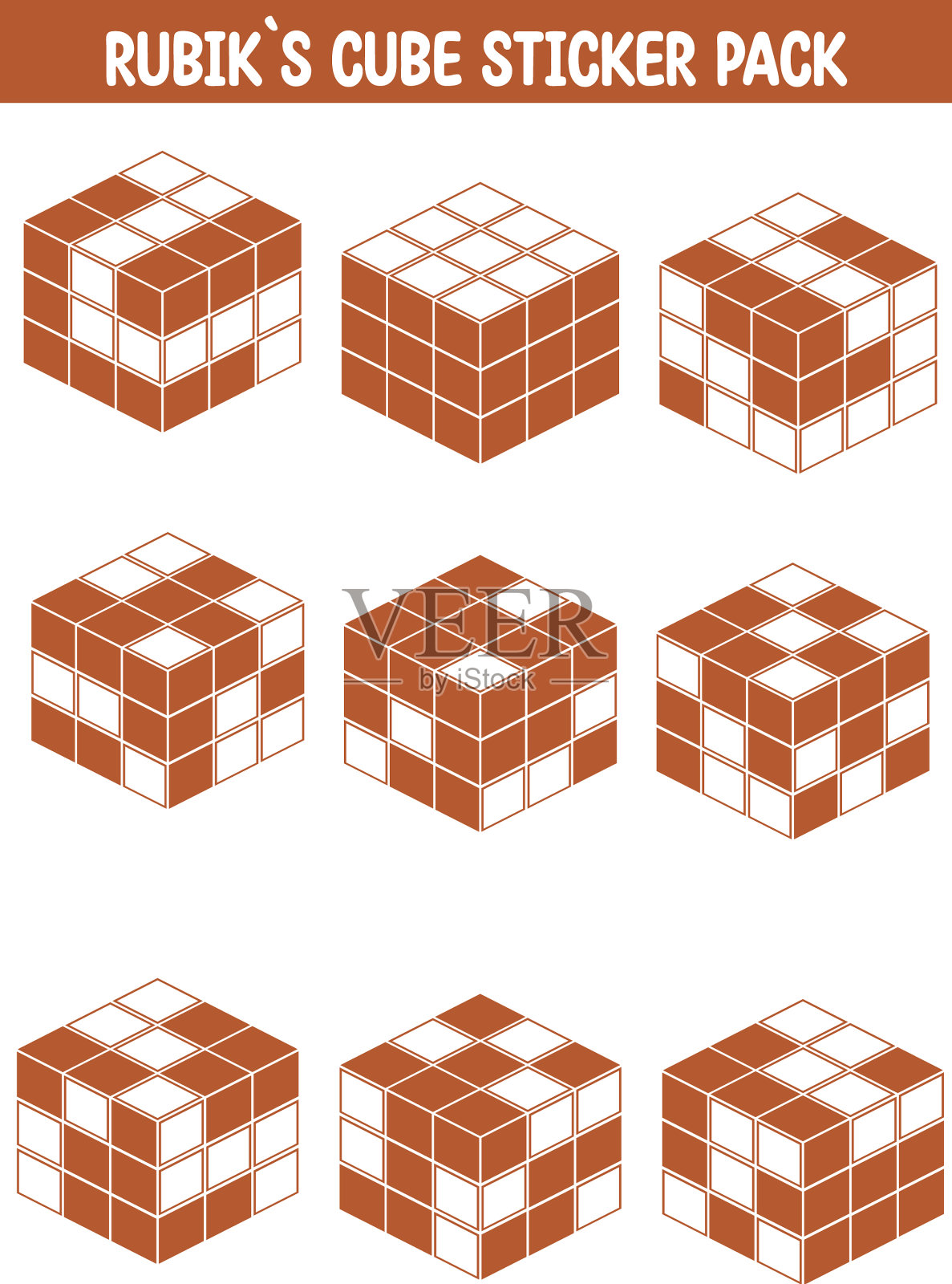 魔方贴纸包插画图片素材