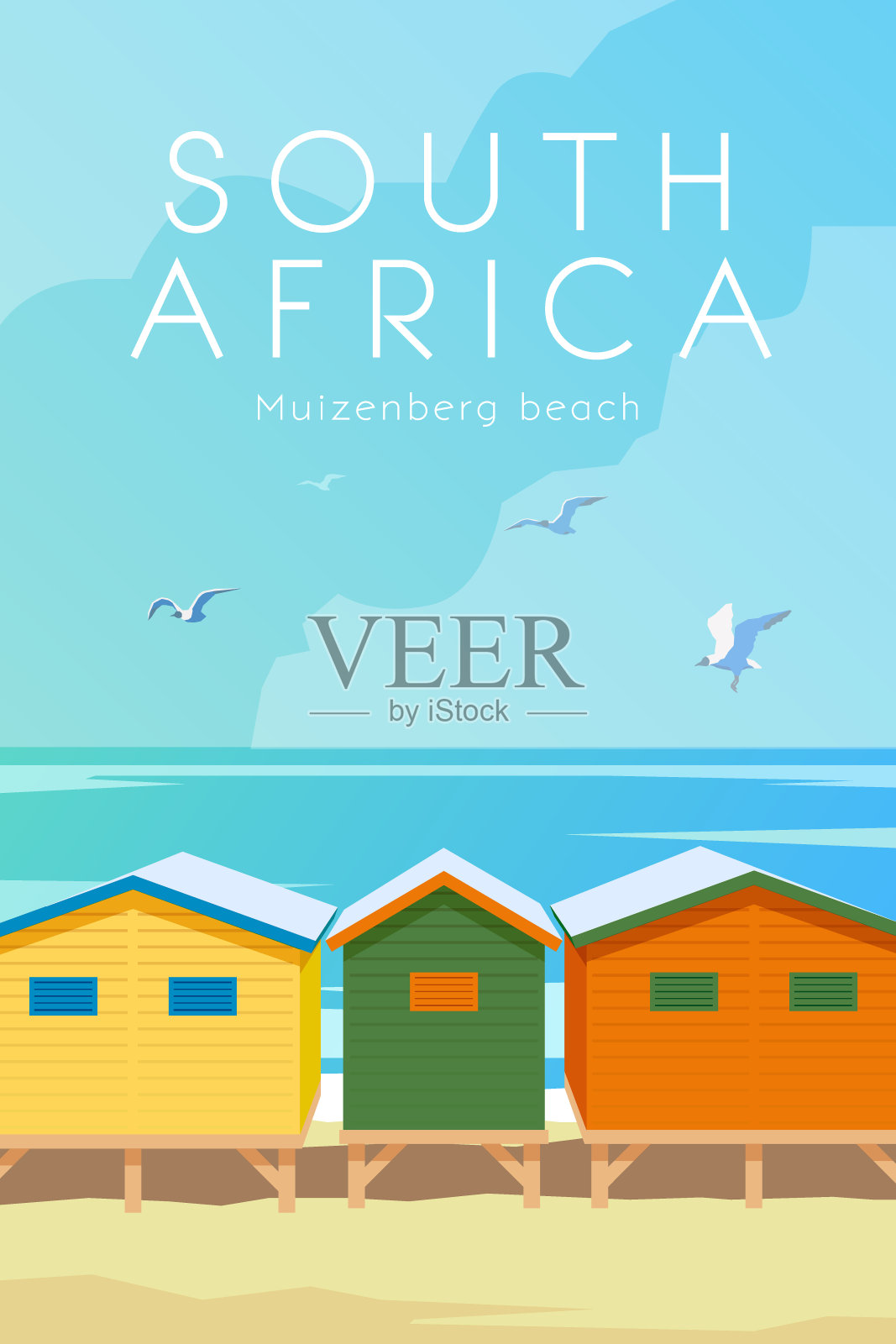 南非。向量的海报。插画图片素材