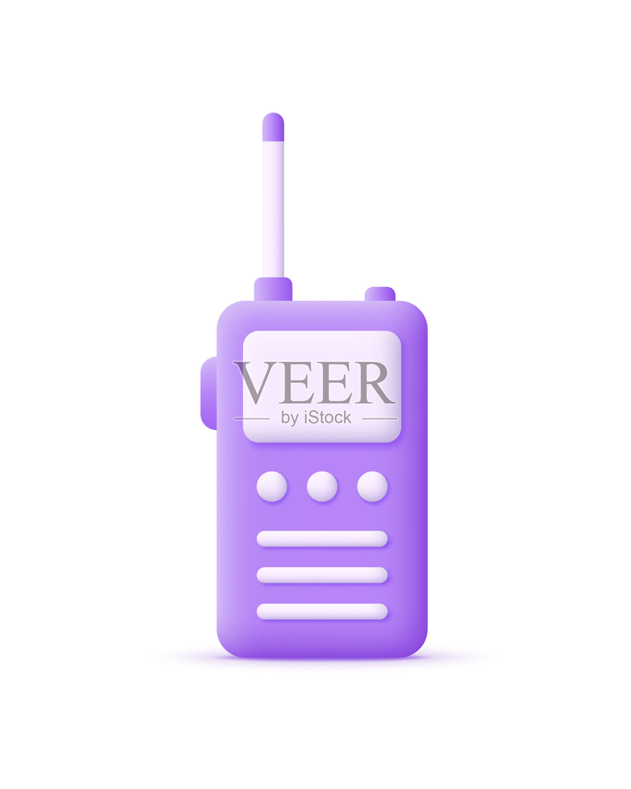 3D对讲机孤立在白色背景。插画图片素材