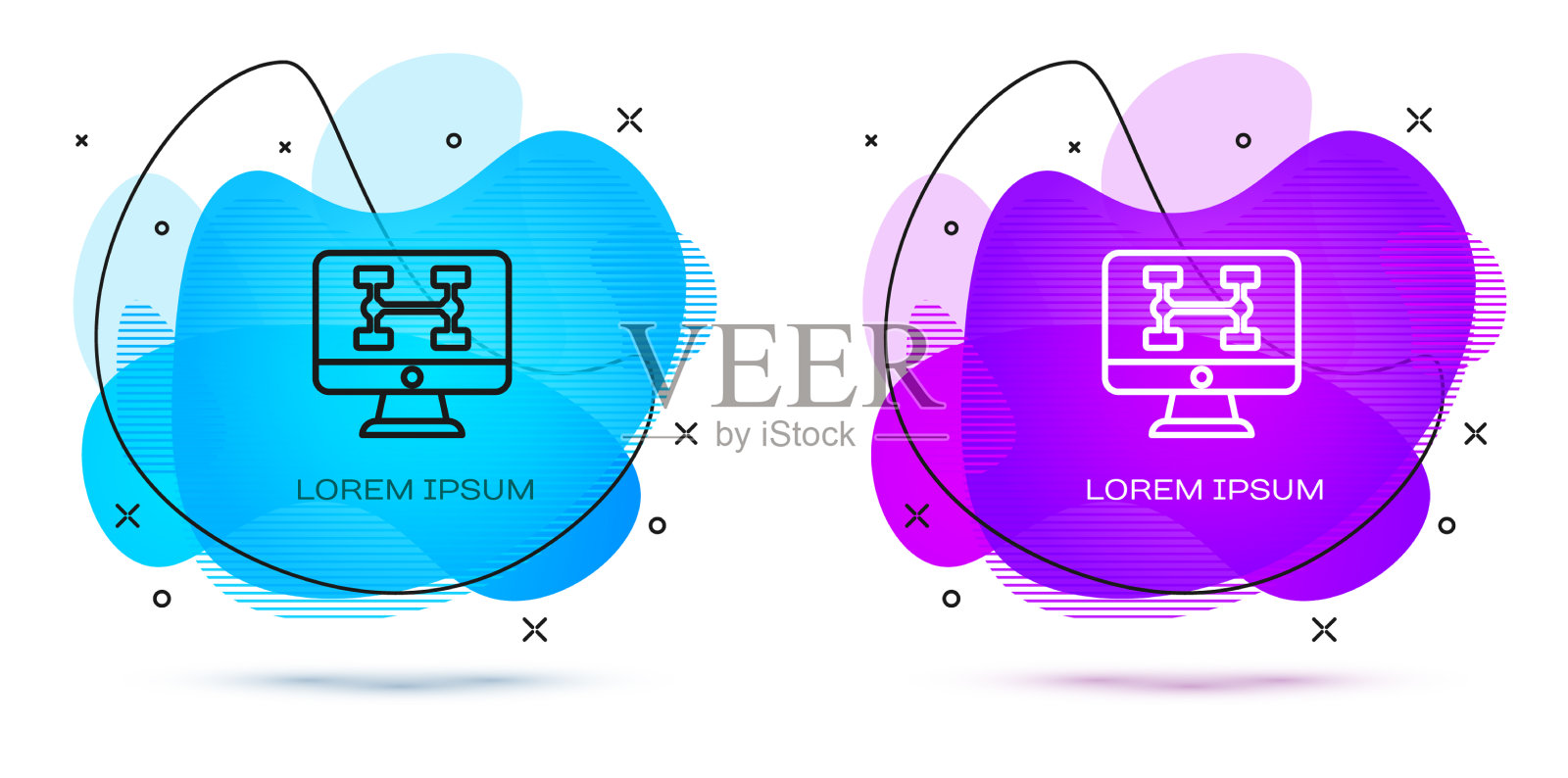 线路硬件诊断汽车状态图标插画图片素材
