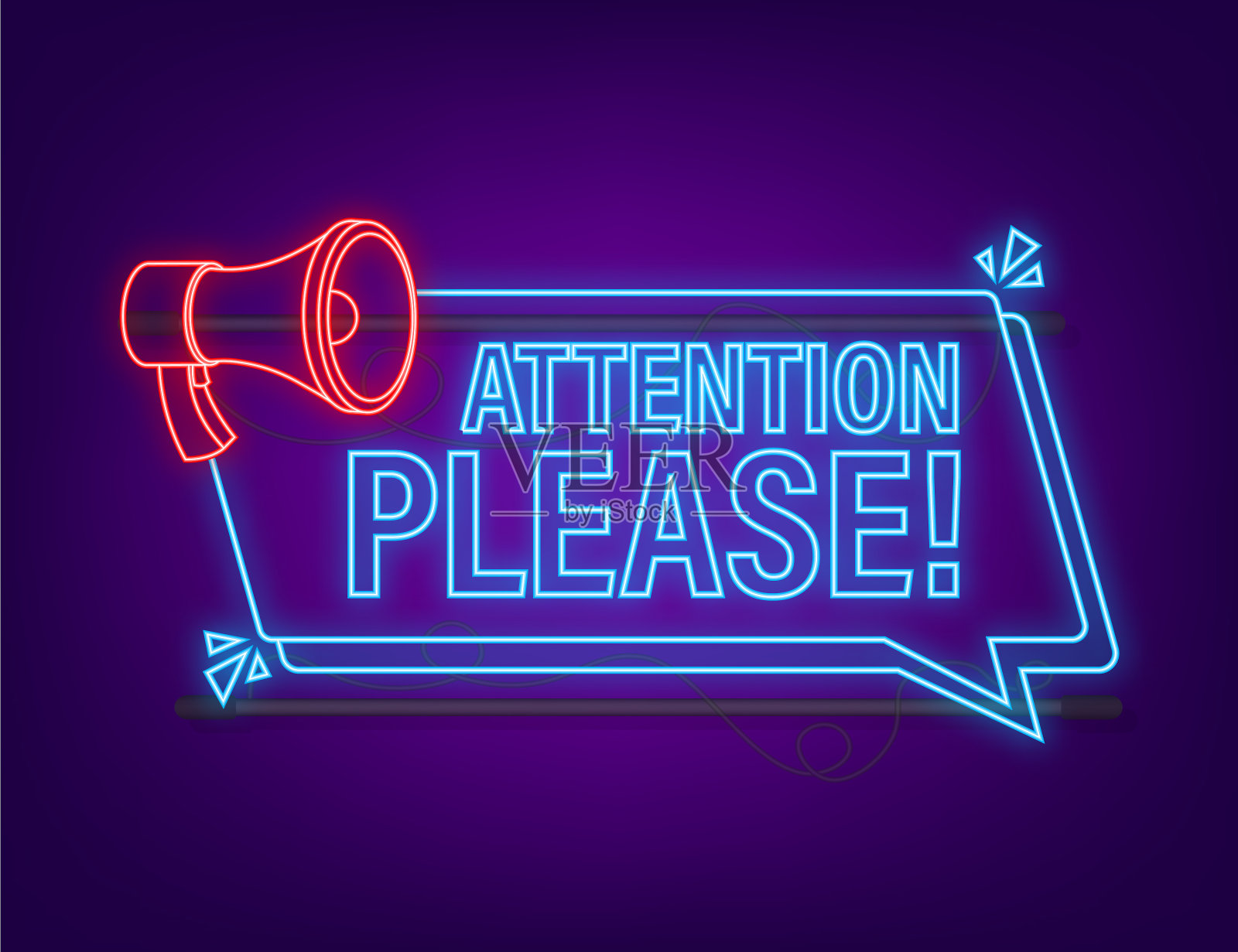 男性手持扩音器请注意插画图片素材