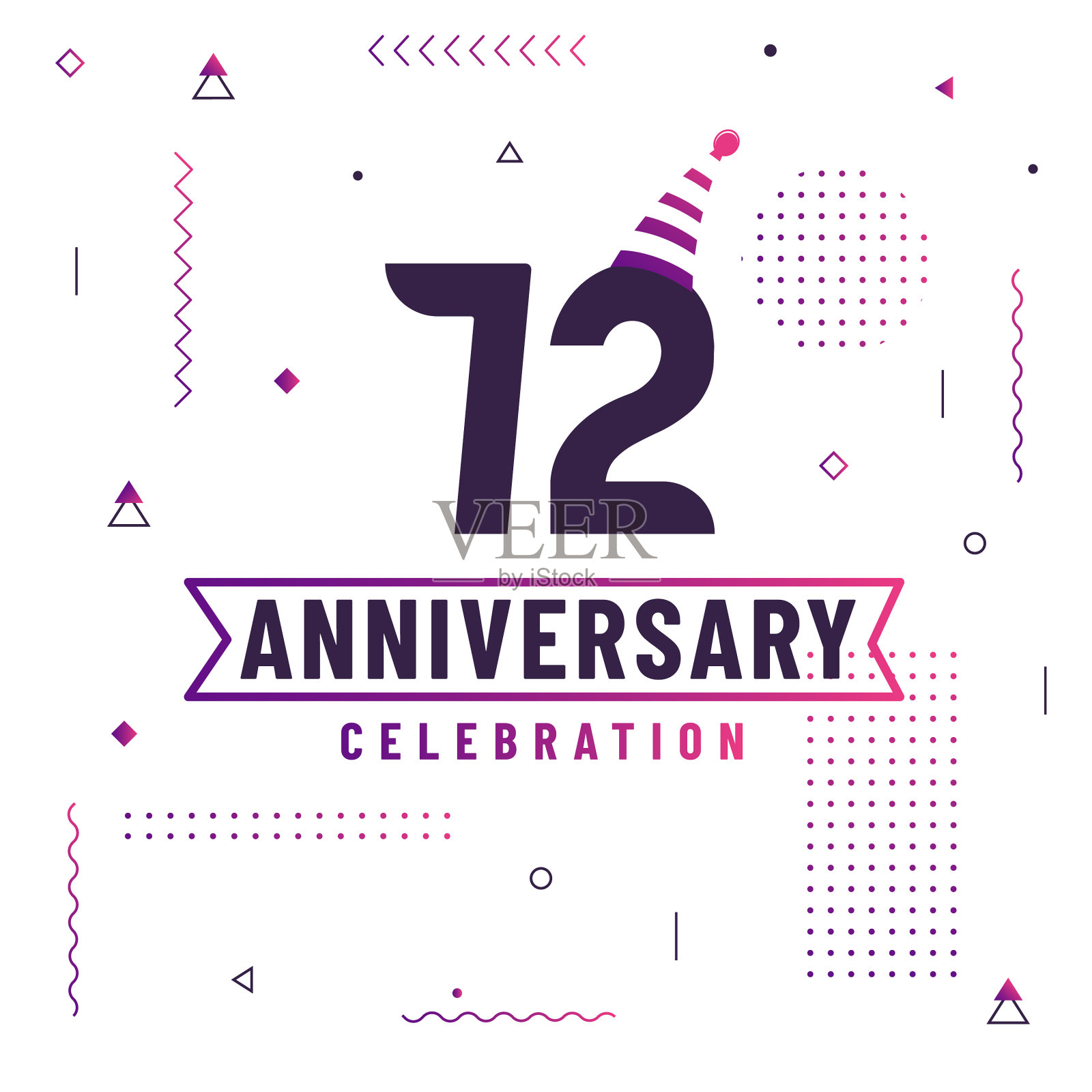 72周年纪念贺卡72插画图片素材