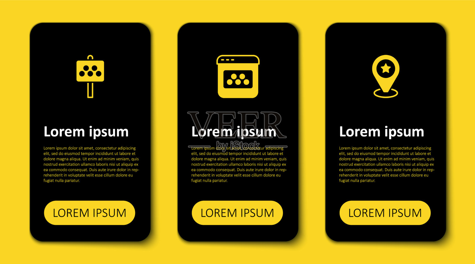 用明星出租车手机app和道路设置位置插画图片素材