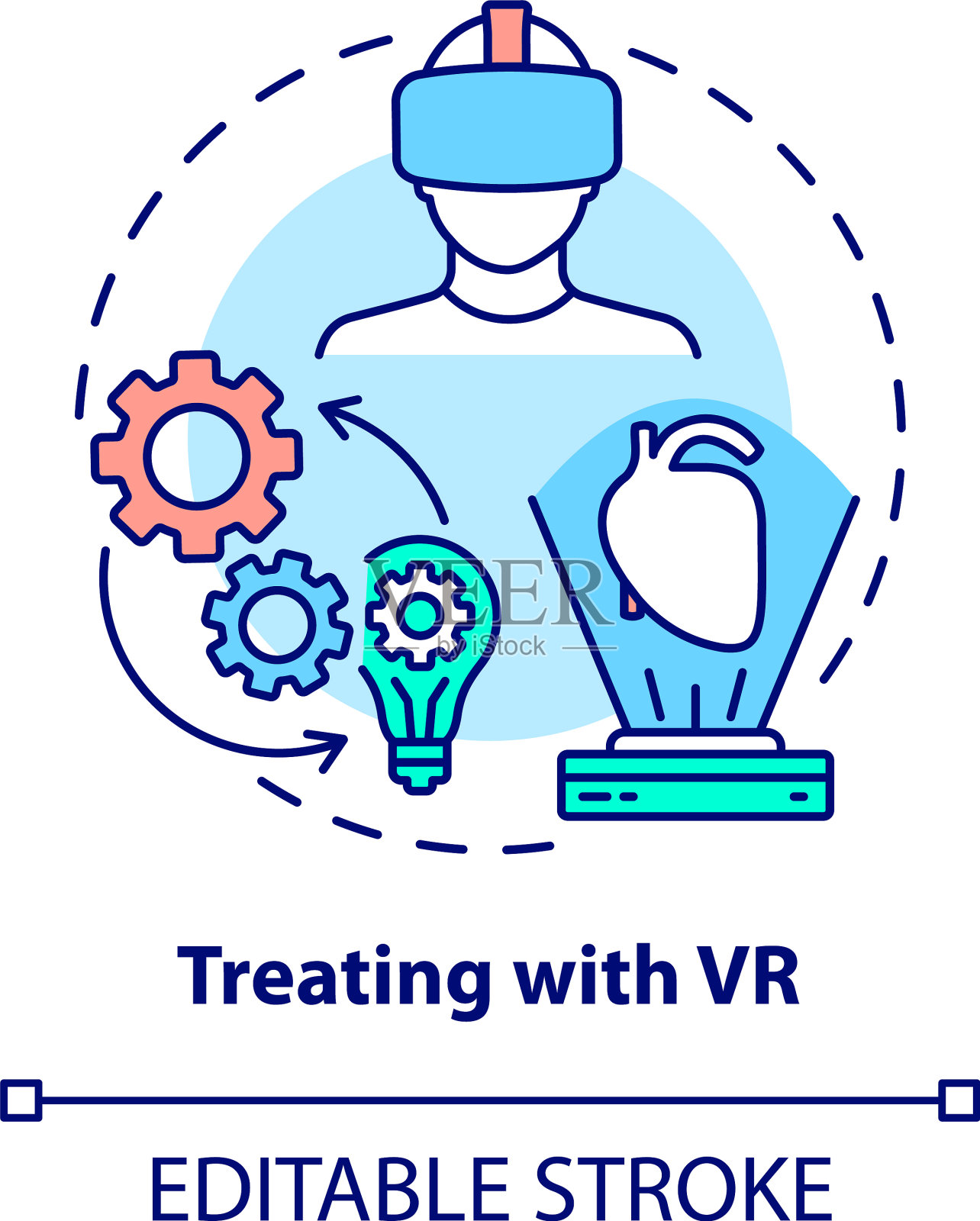 用vr概念图标处理插画图片素材