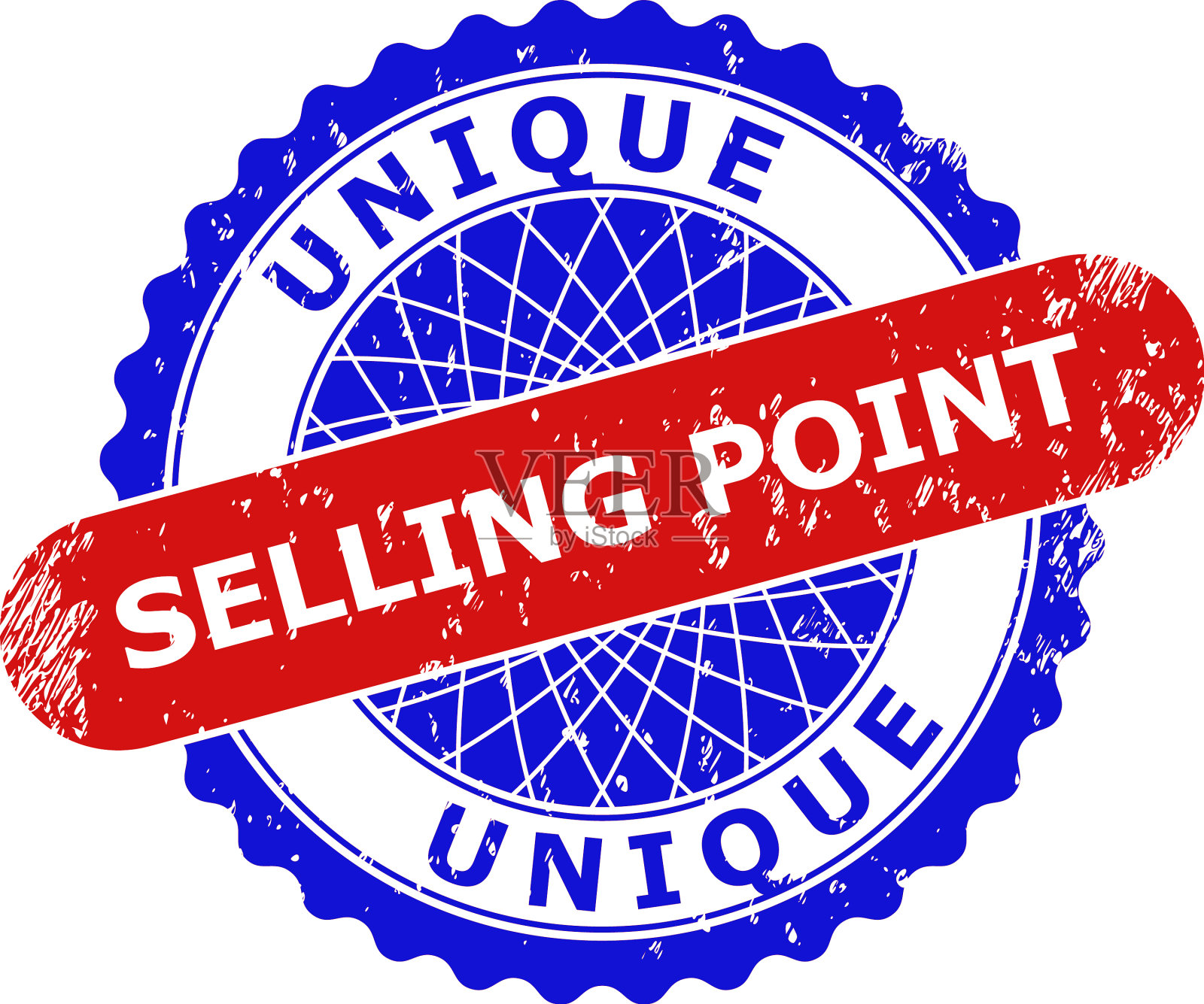 独特的卖点玫瑰花冠和圆角矩形设计元素图片