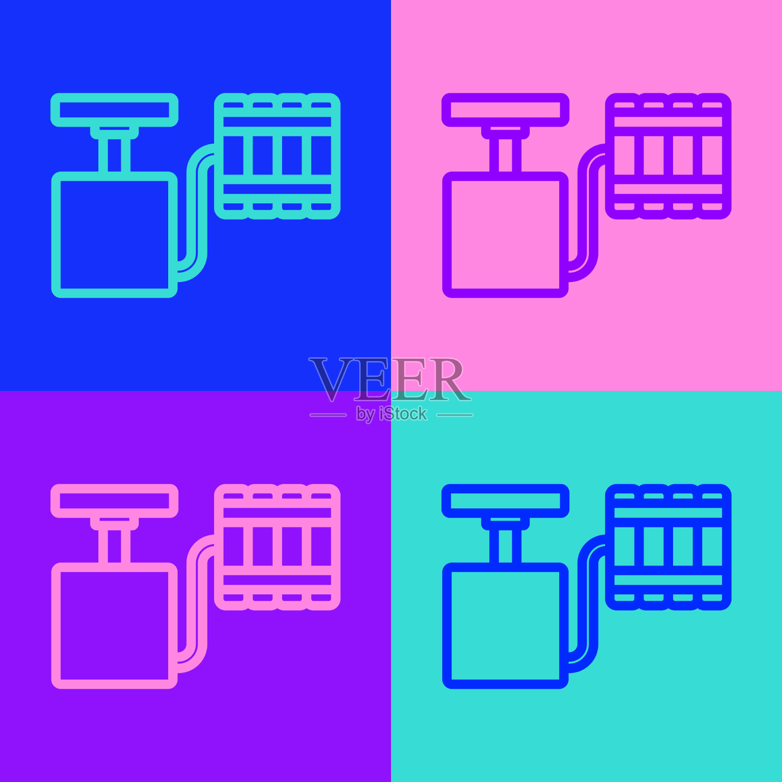 波普艺术线处理炸药图标雷管插画图片素材