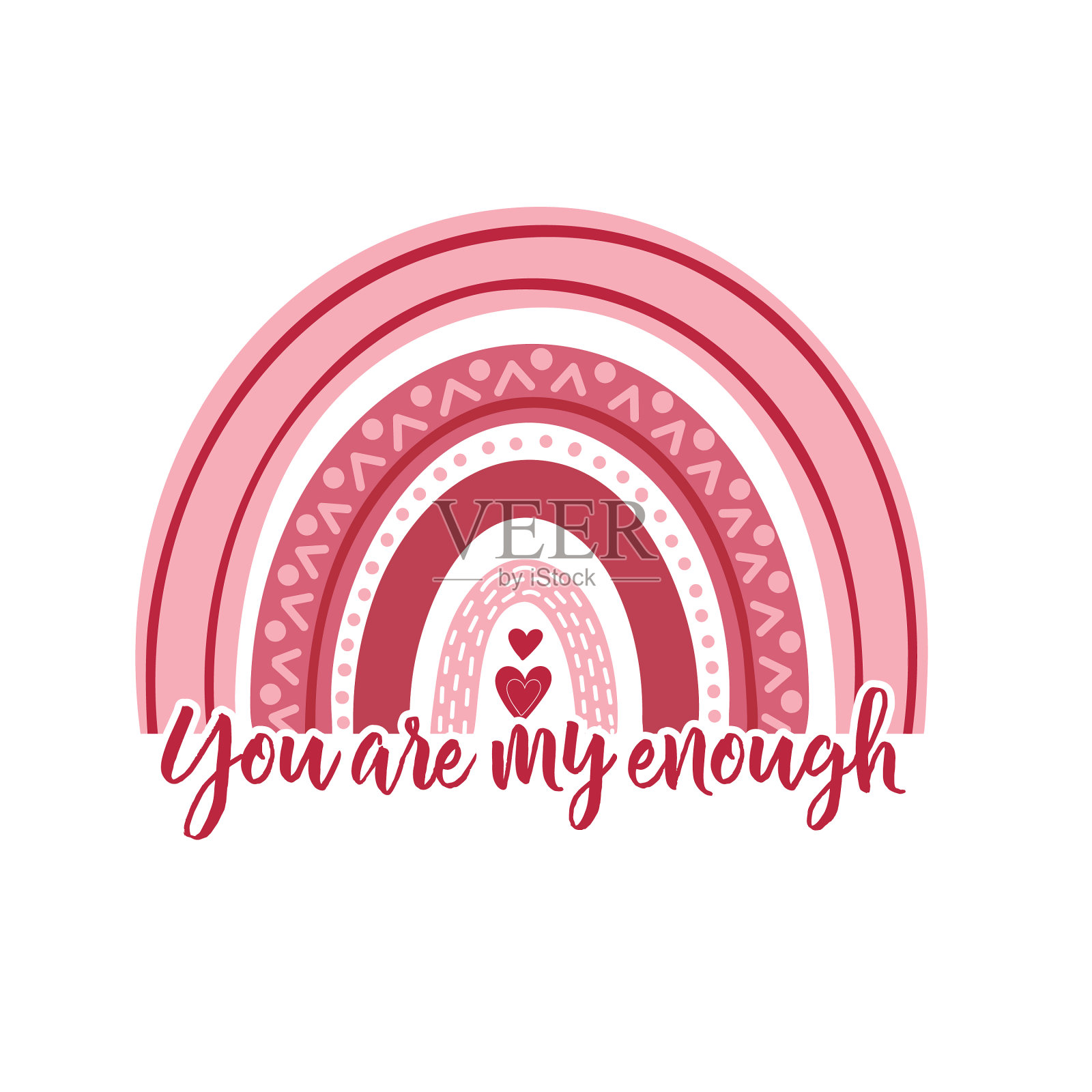 情人节快乐的彩虹在白色的背景设计元素图片