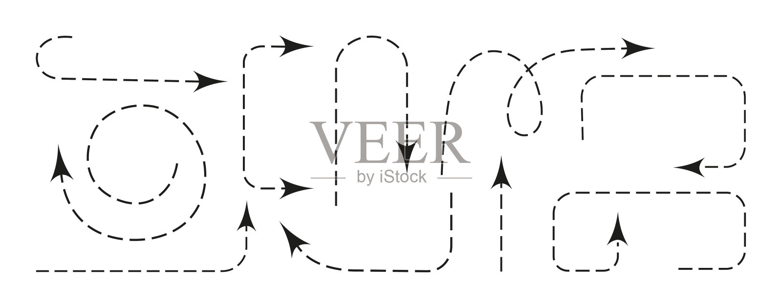 手绘箭头。最适合商业计划和教育项目。设计元素图片