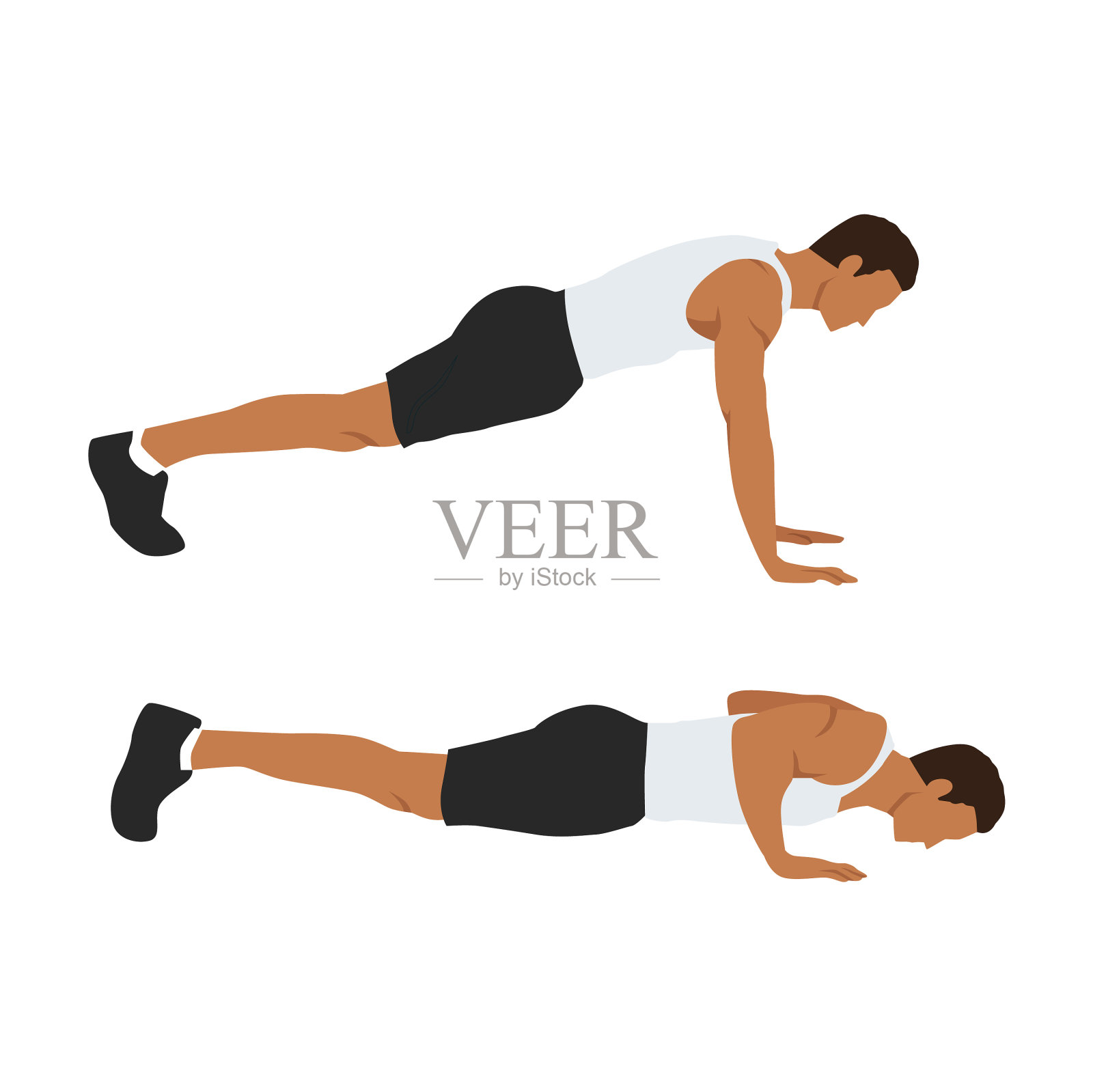 男人性格做俯卧撑设计元素图片