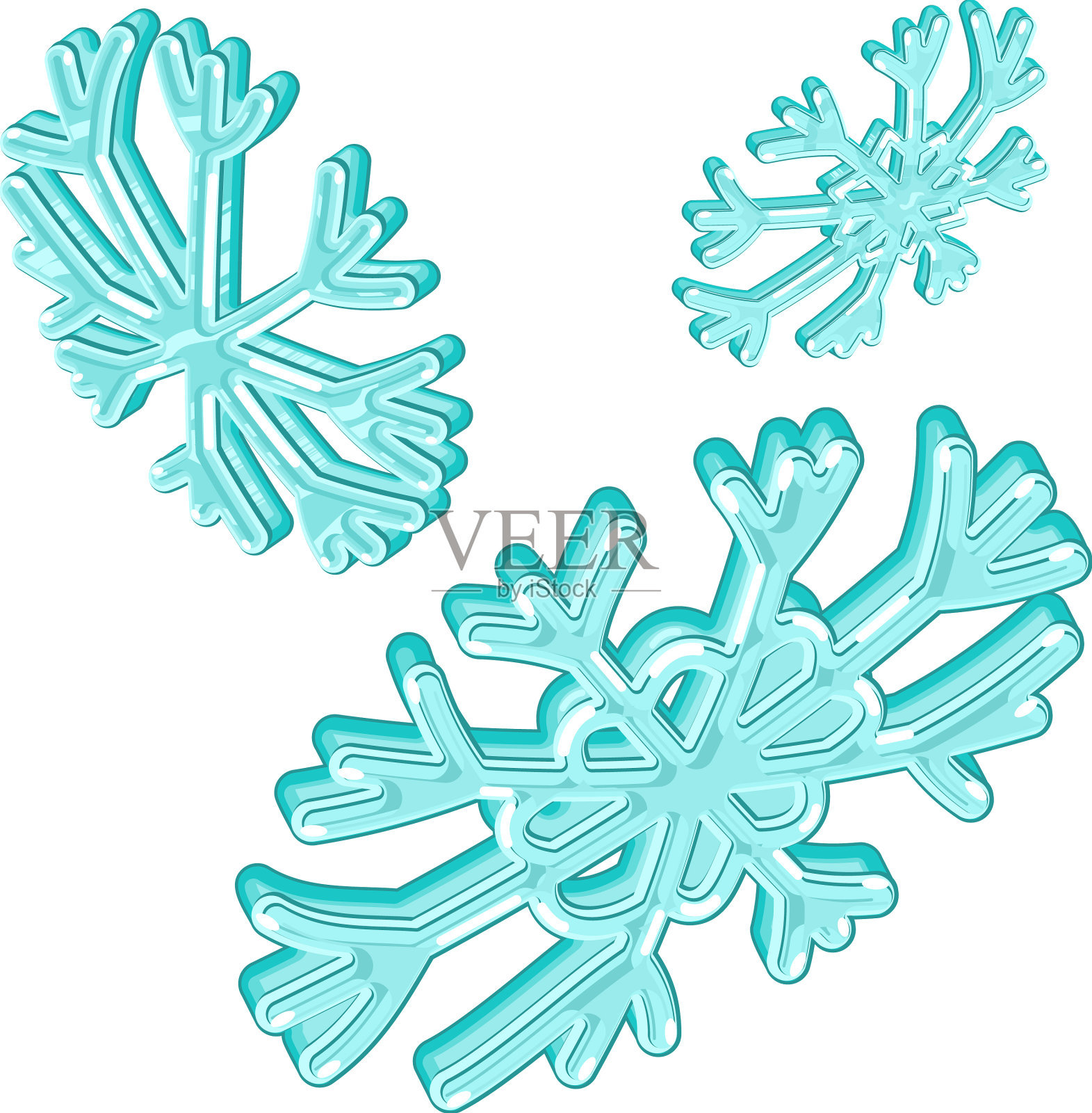 雪花冰插画图片素材