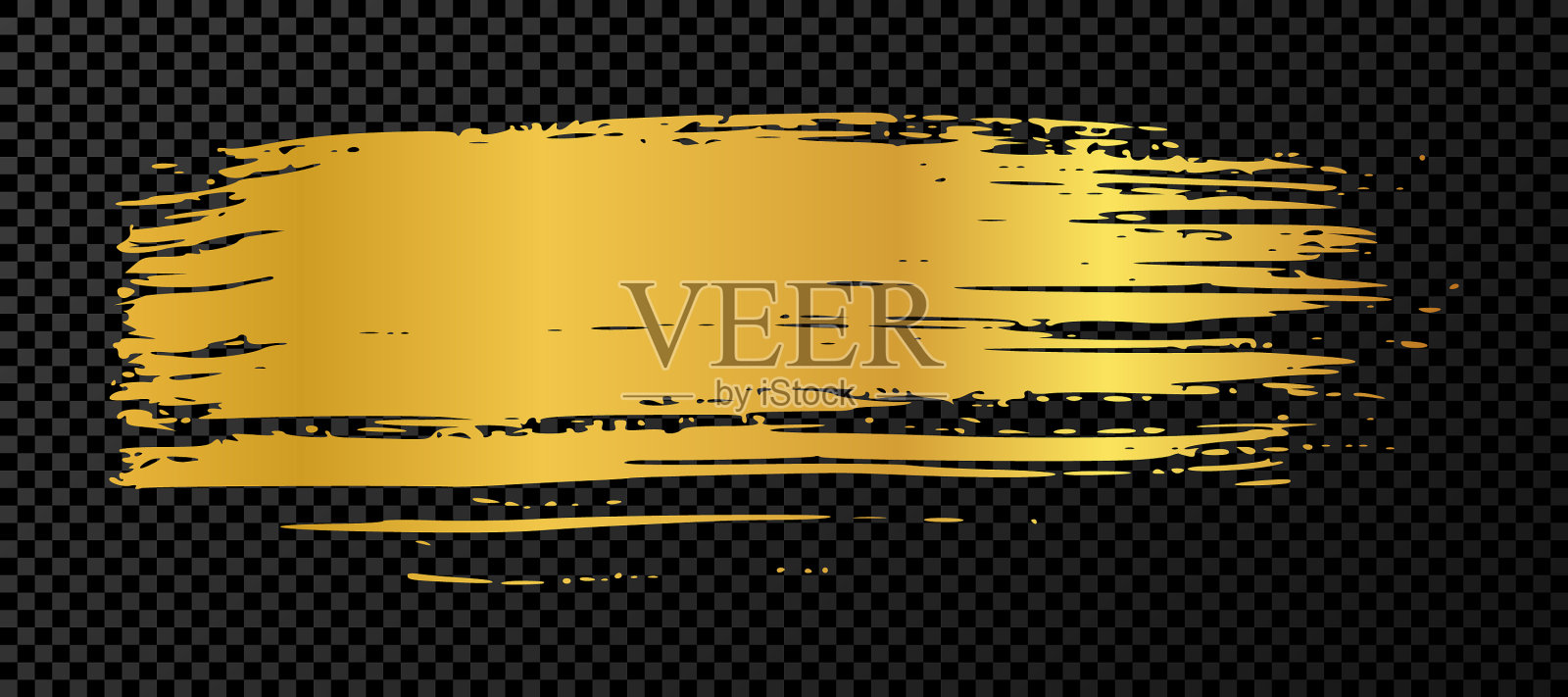 金色的笔触在黑暗透明的背景插画图片素材