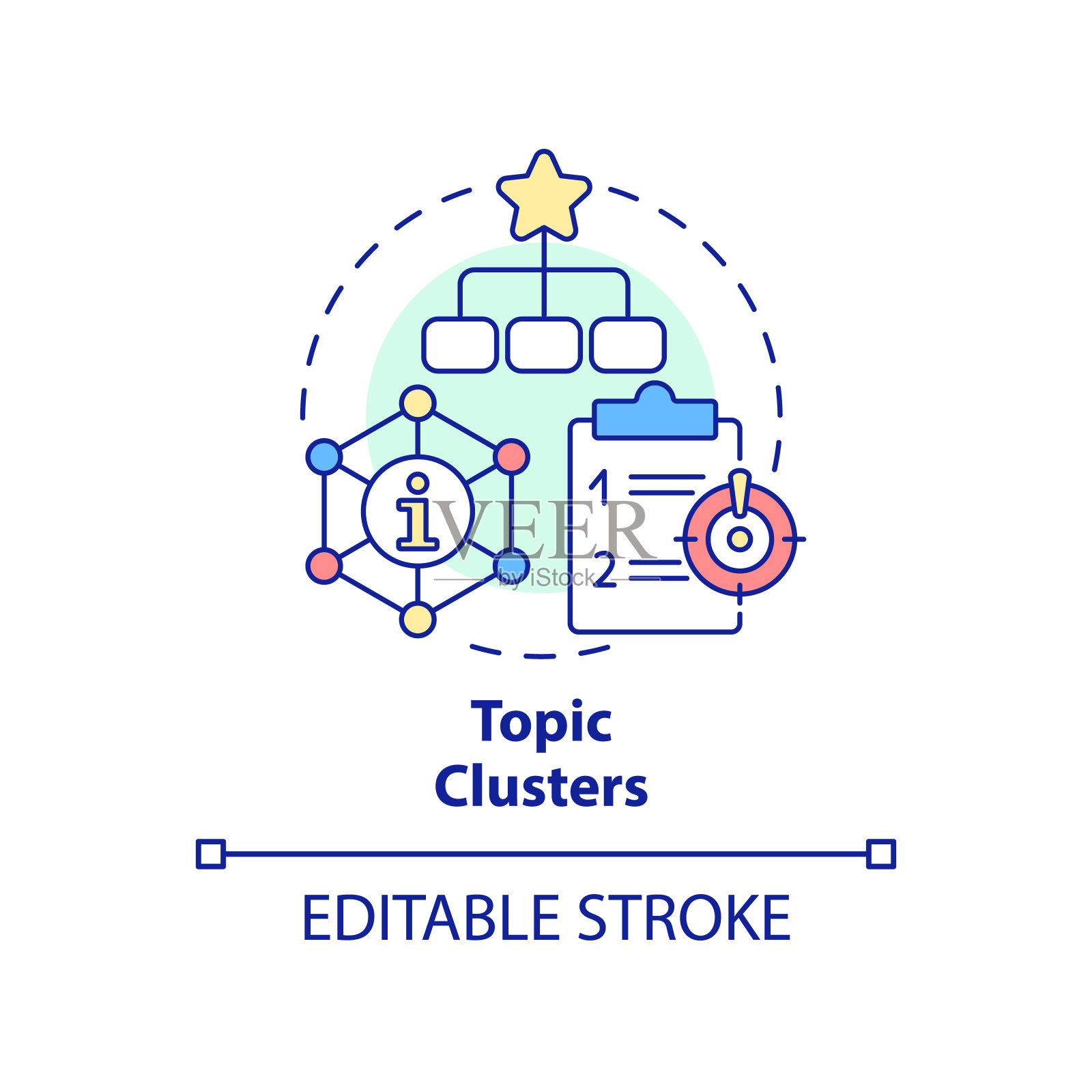 主题集群概念图标插画图片素材