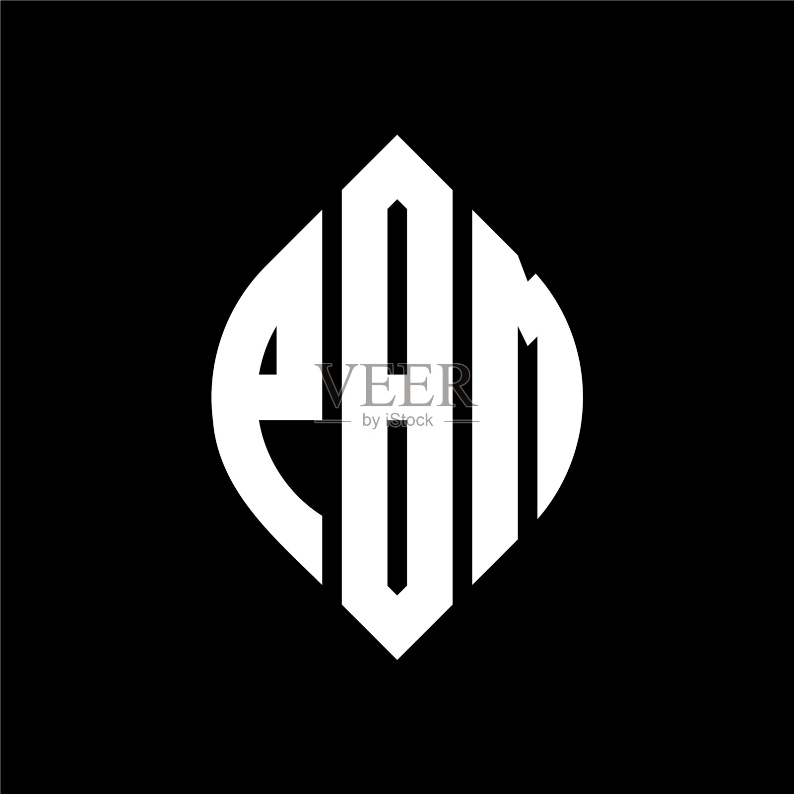 PBM的圆形字母标志设计用圆形和插画图片素材