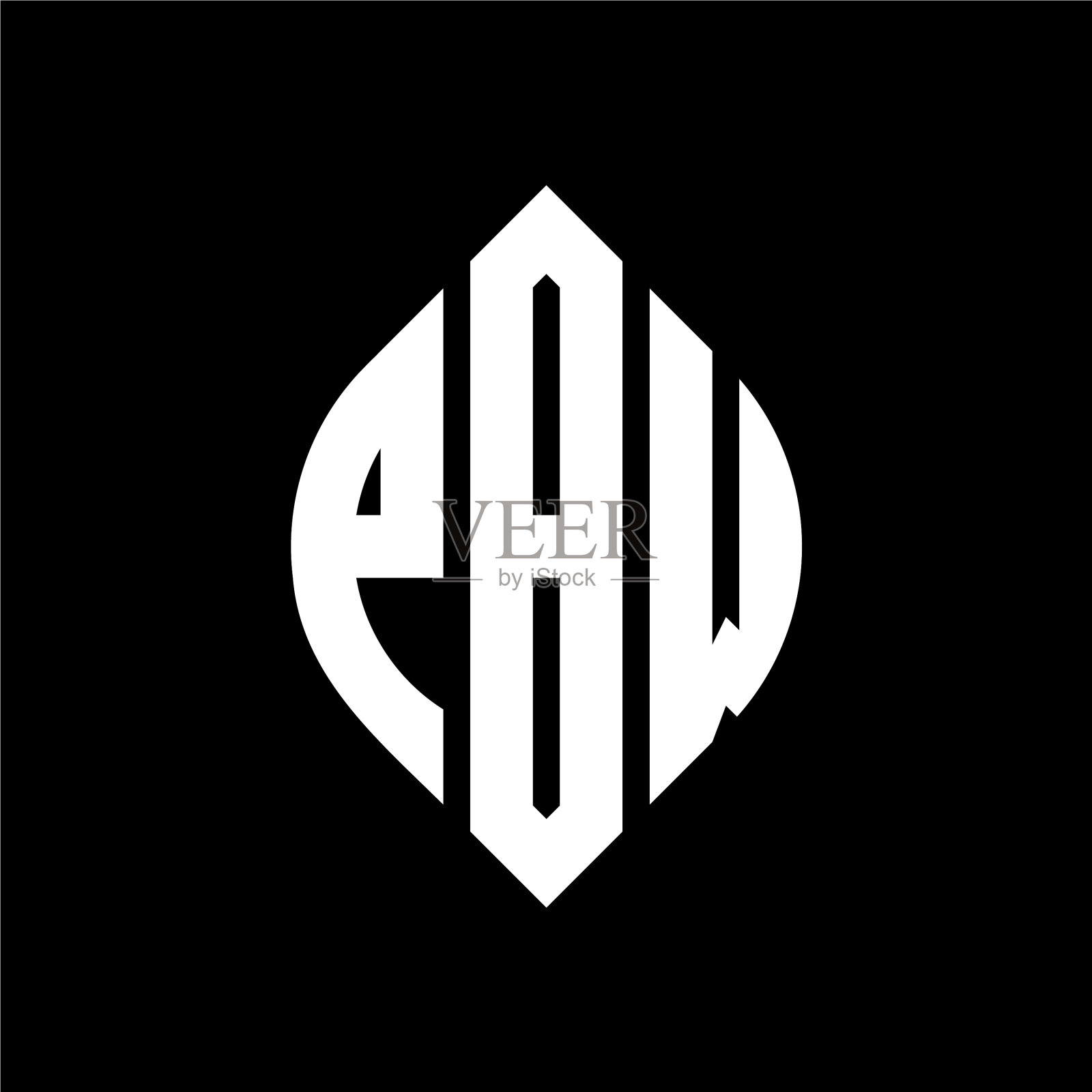 PBW圆形字母标志设计用圆形和插画图片素材