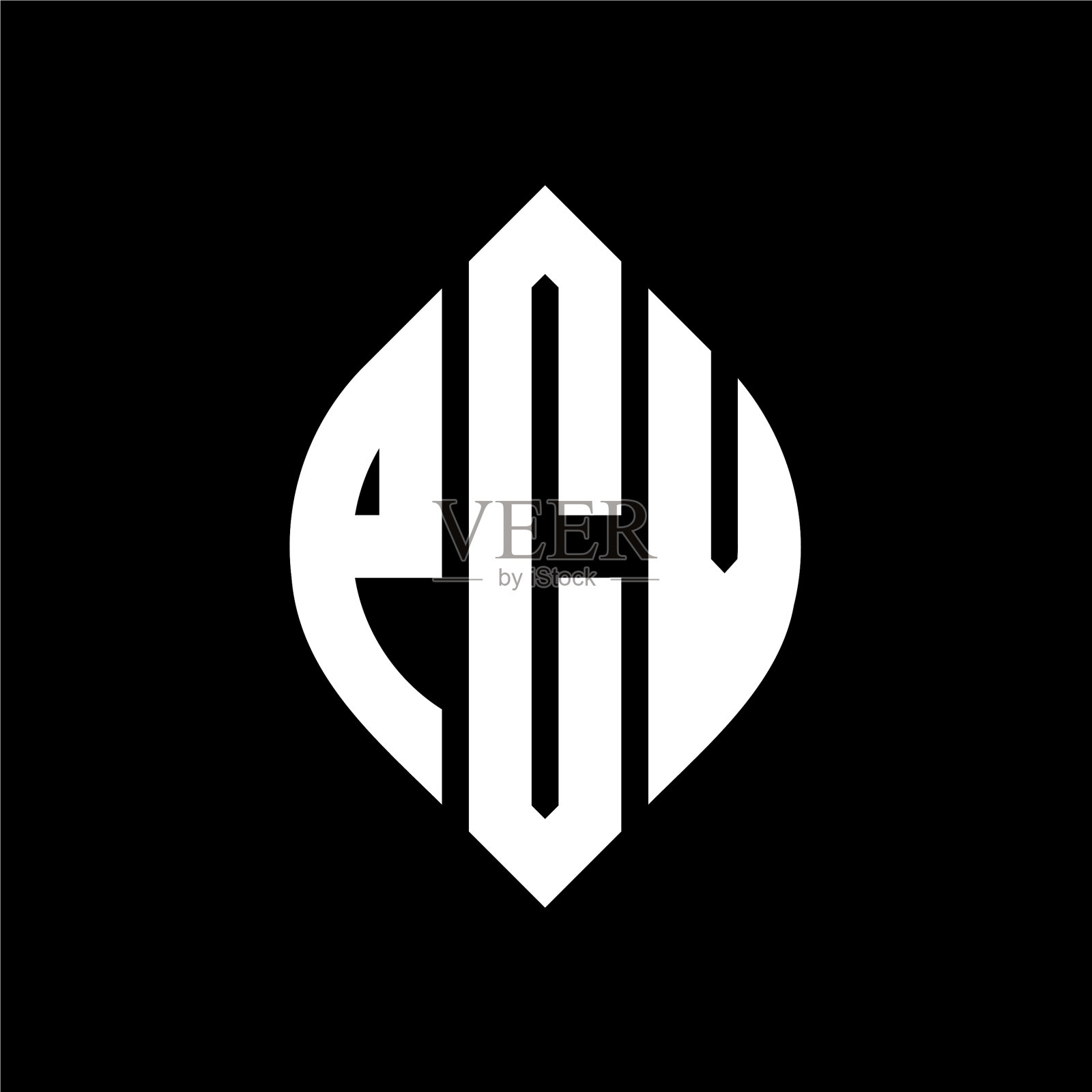 PCV圆形字母标志设计用圆形和插画图片素材