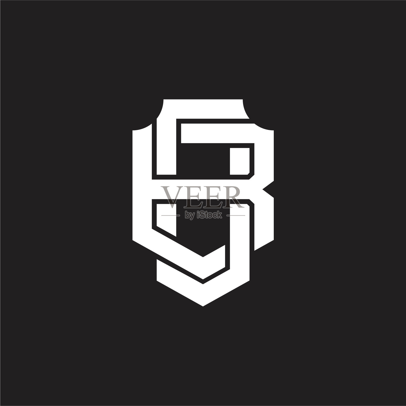 Ob标志字母组合设计模板插画图片素材