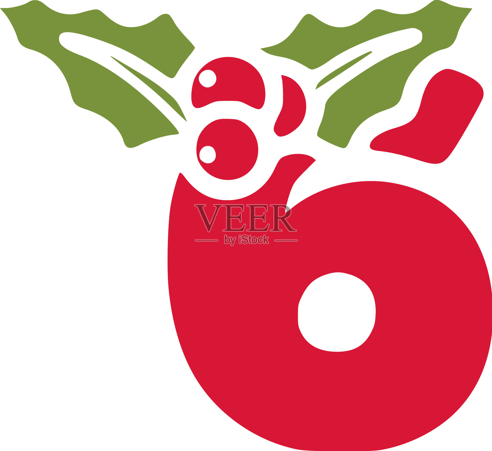 6号有槲寄生圣诞字母夹设计元素图片