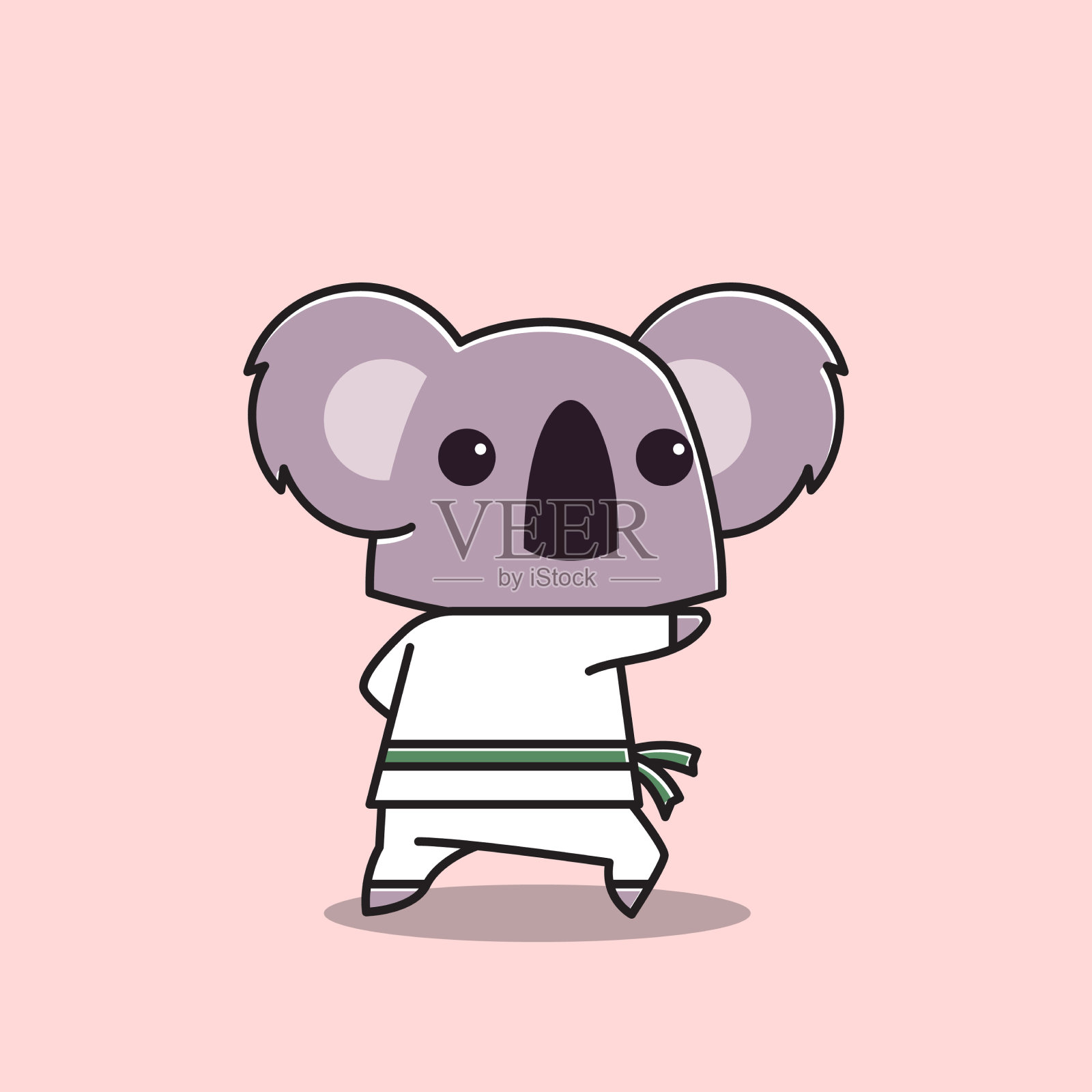 考拉空手道跆拳道猛击武术动物插画图片素材