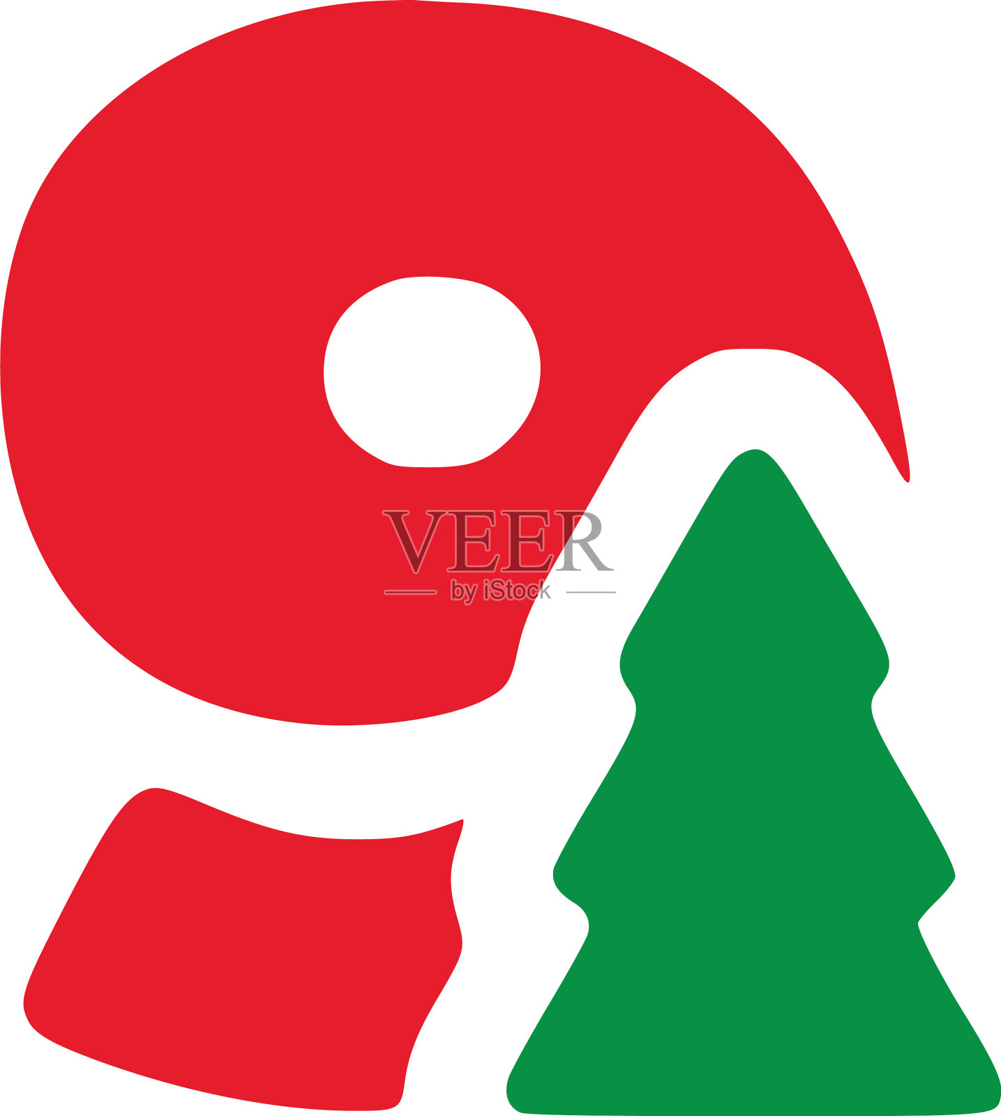 9号冷杉夹艺术圣诞字母图标素材