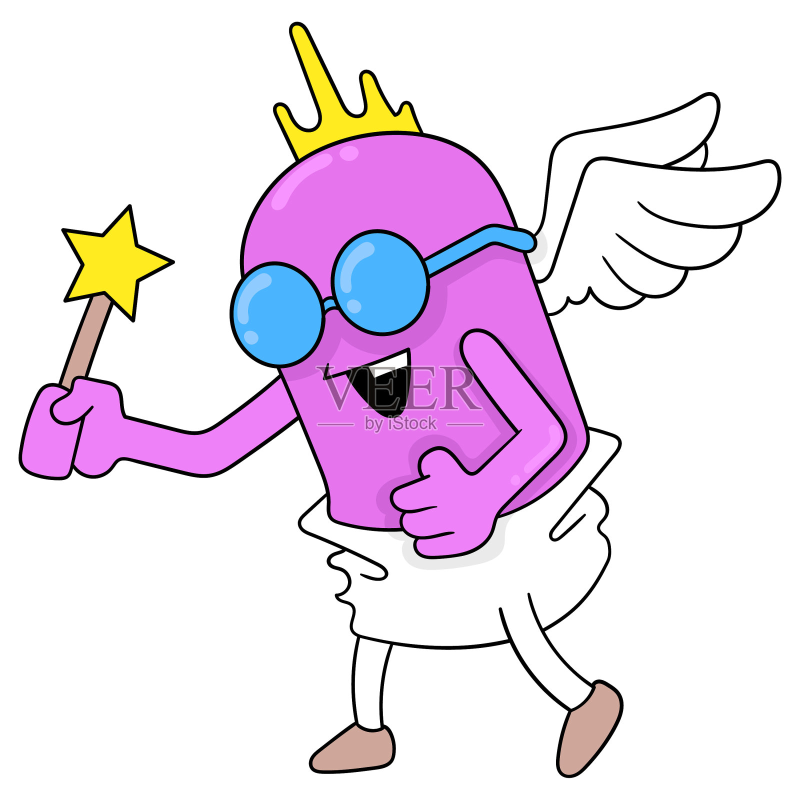 一个穿着天使服装的生物插画图片素材