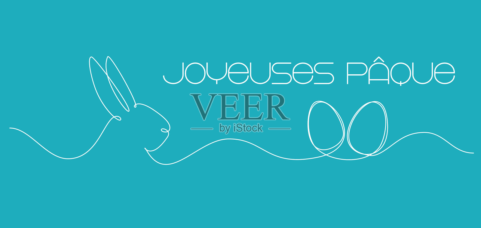 快乐的复活节兔子插画图片素材