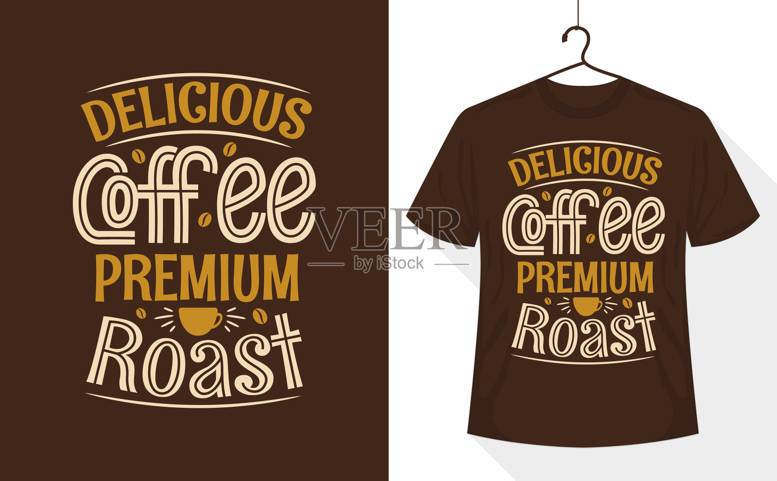 咖啡引用t恤设计美味的咖啡插画图片素材