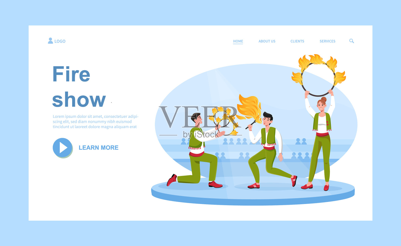 火展示概念插画图片素材