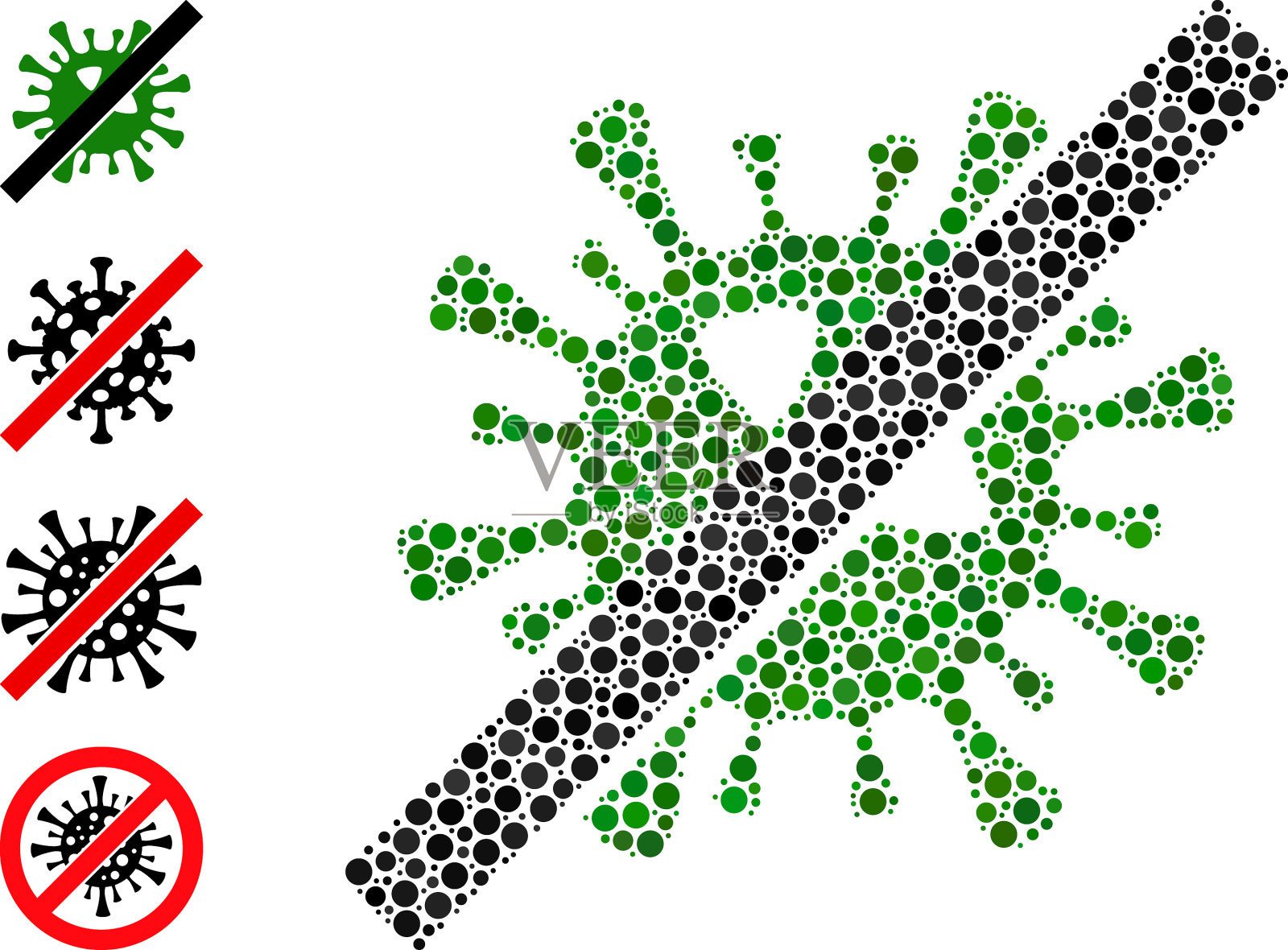 点无SARS病毒组成的圆点插画图片素材