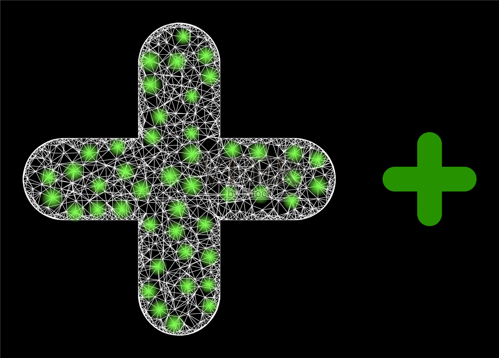 多边形屠体网药房交叉魔术插画图片素材