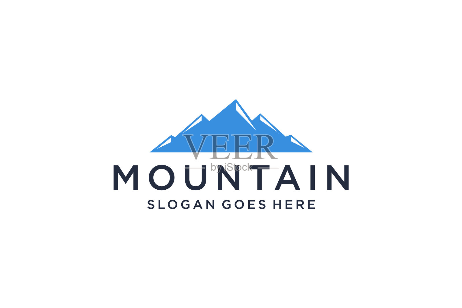 抽象山标志白色线形造型插画图片素材