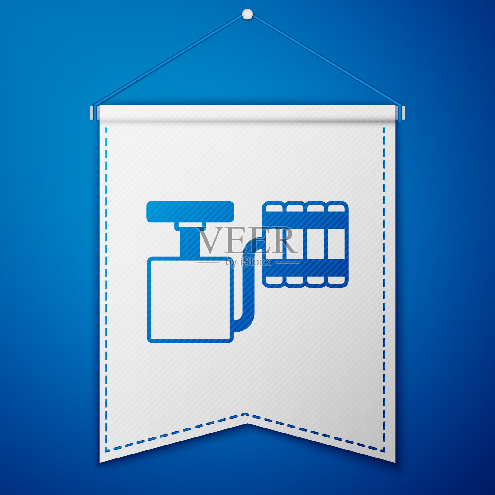 蓝色手柄引爆炸药图标分离插画图片素材