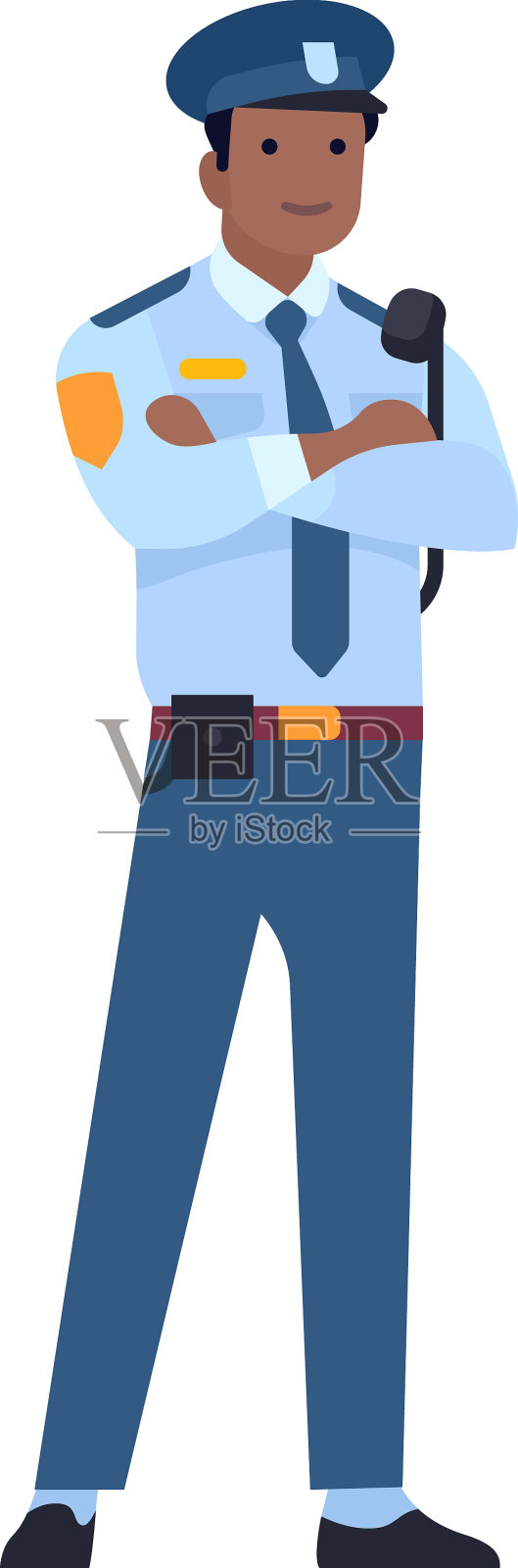 身穿警察制服的男子交叉武器警卫警官设计元素图片
