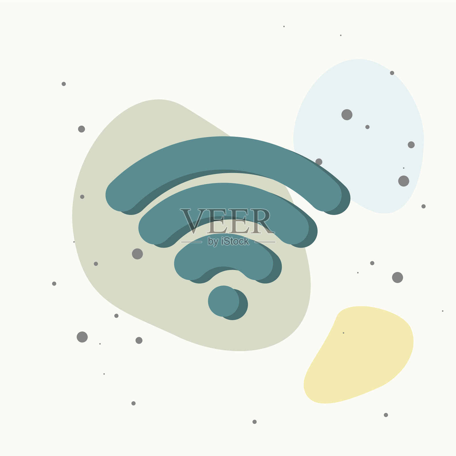 Wifi图标上透明背景wi-fi logo上插画图片素材