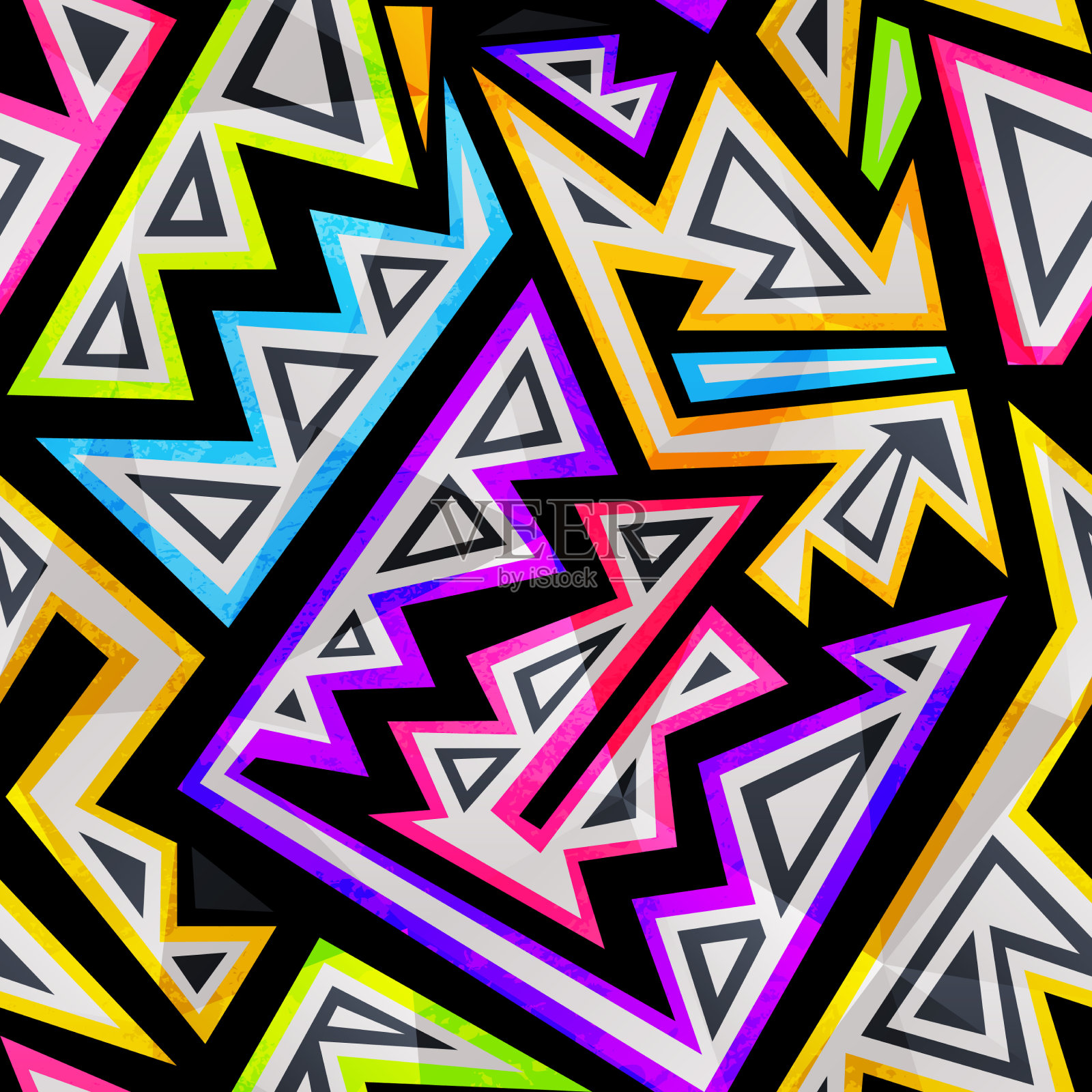 鲜明的部落无缝图案插画图片素材