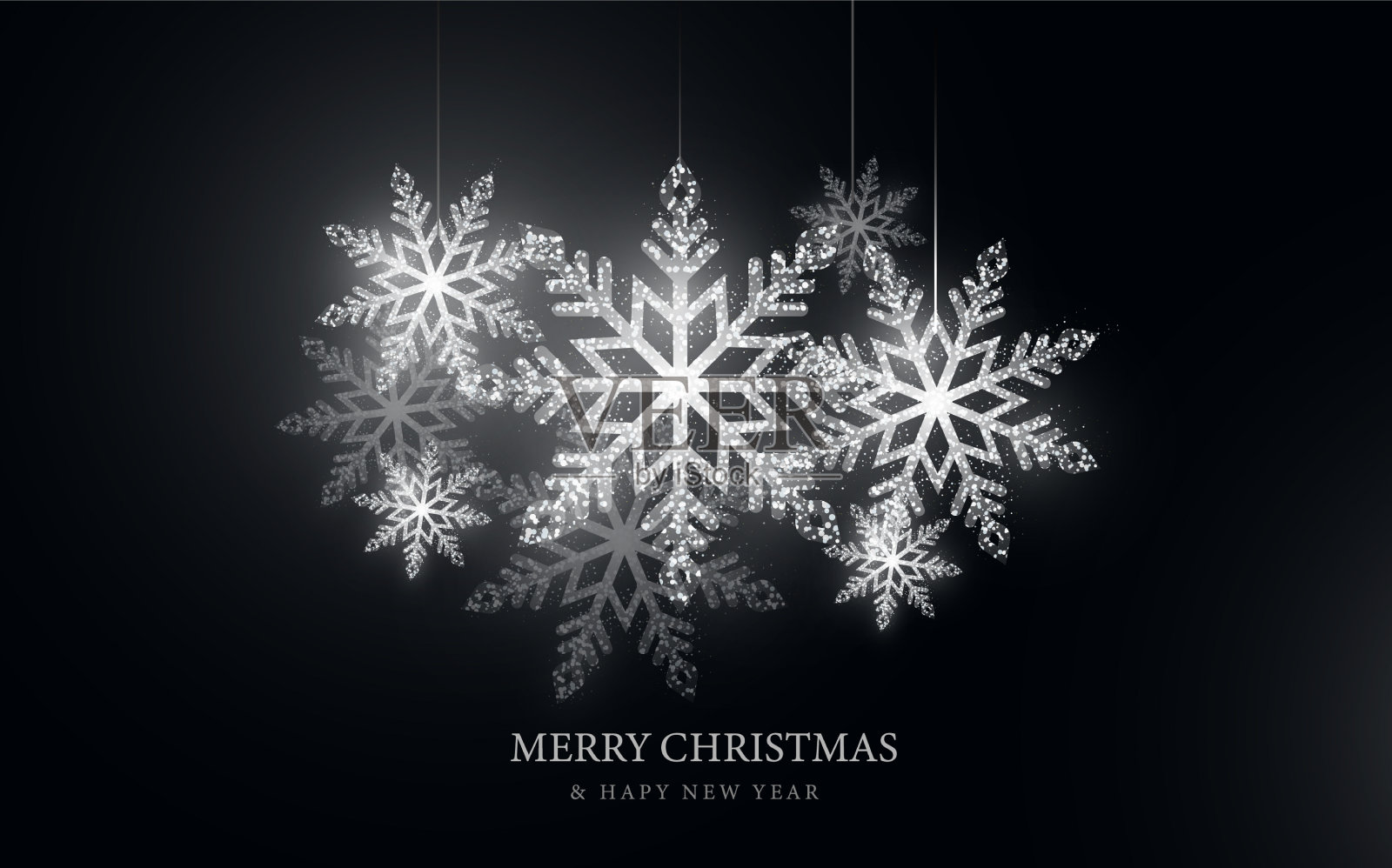 圣诞节背景抽象发光雪花插画图片素材