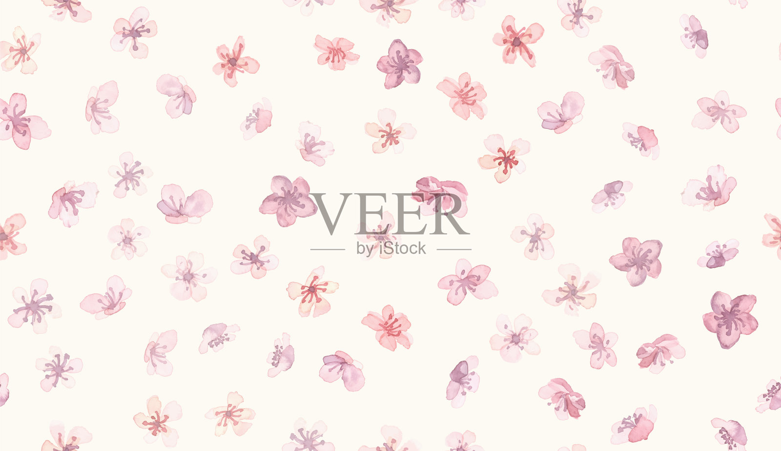 春樱日本玫瑰花抽象插画图片素材