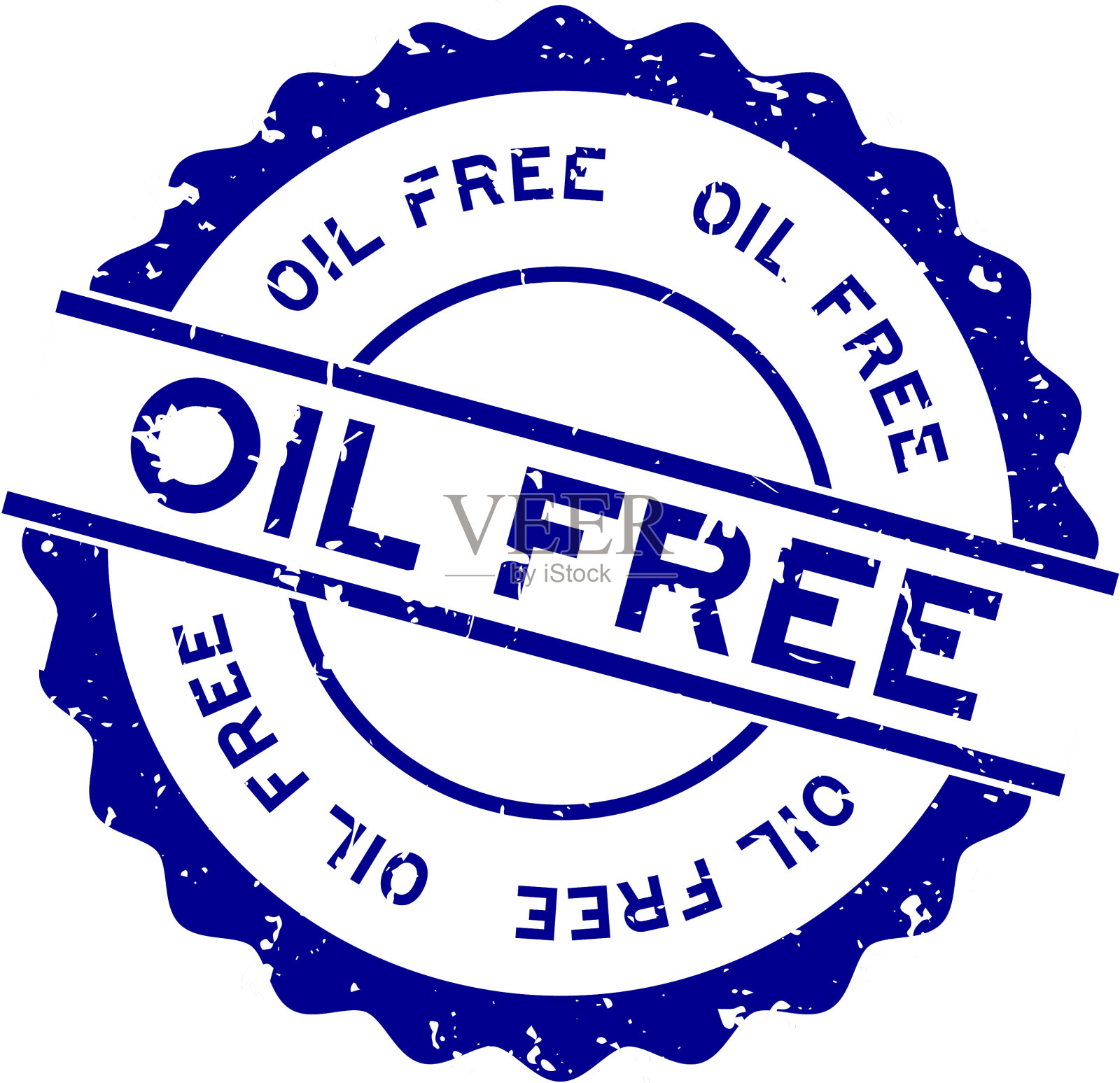 Grunge蓝油免费字圆形橡胶印章设计元素图片