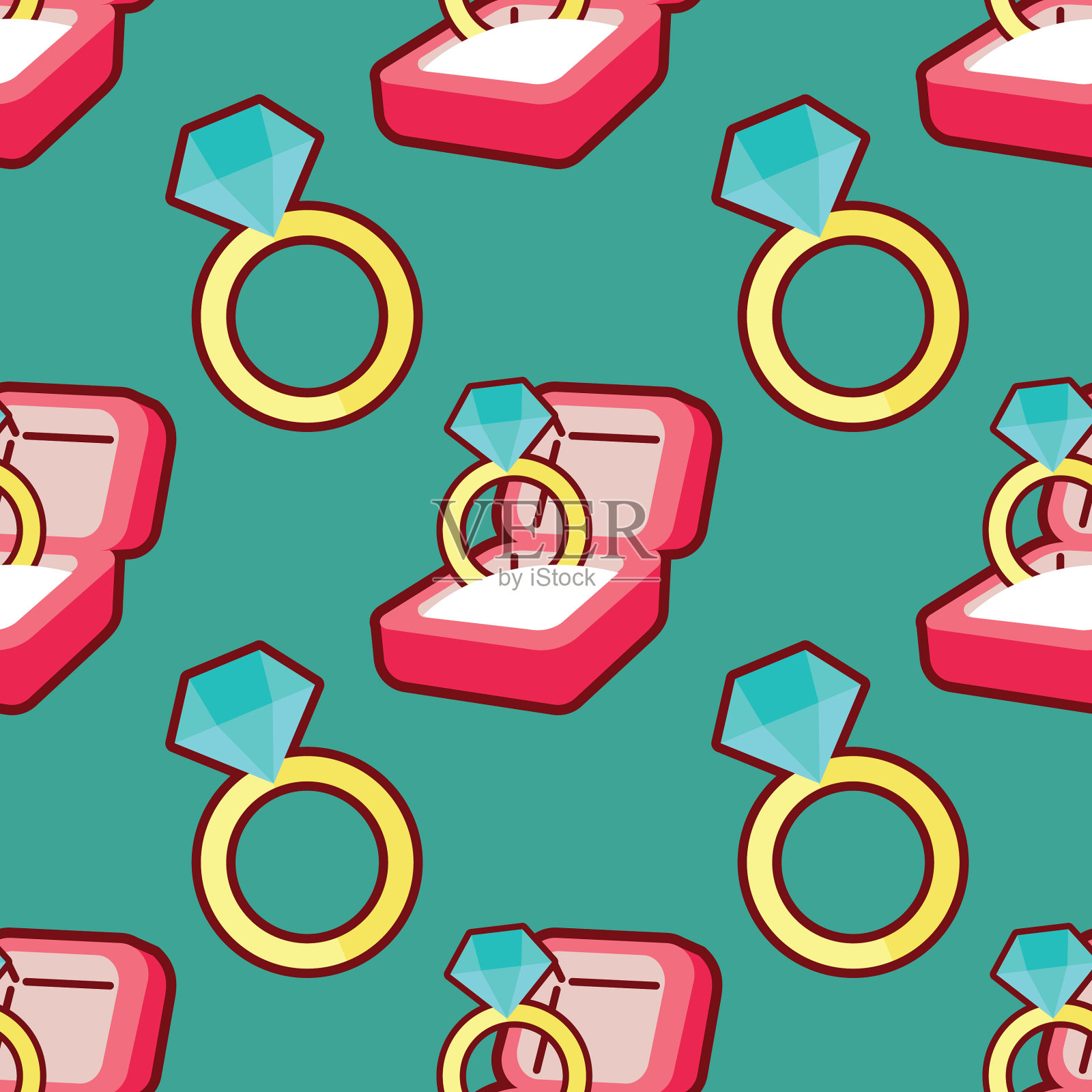 情人节无缝插画图片素材